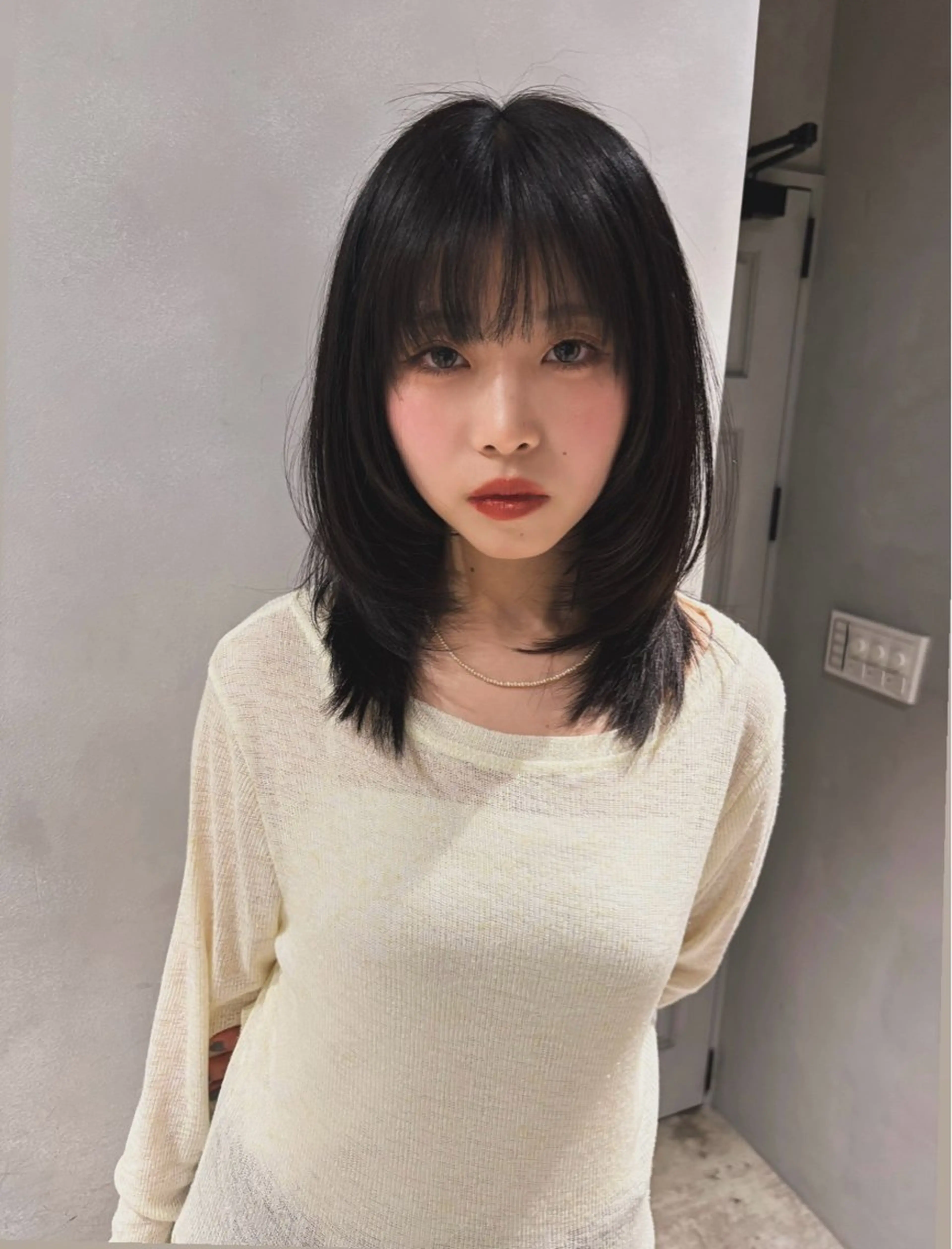 ミディアム カラー レイヤーカット カット ヘアカラー トリートメント Juna✂️ レイヤー / ボブのヘアスタイル