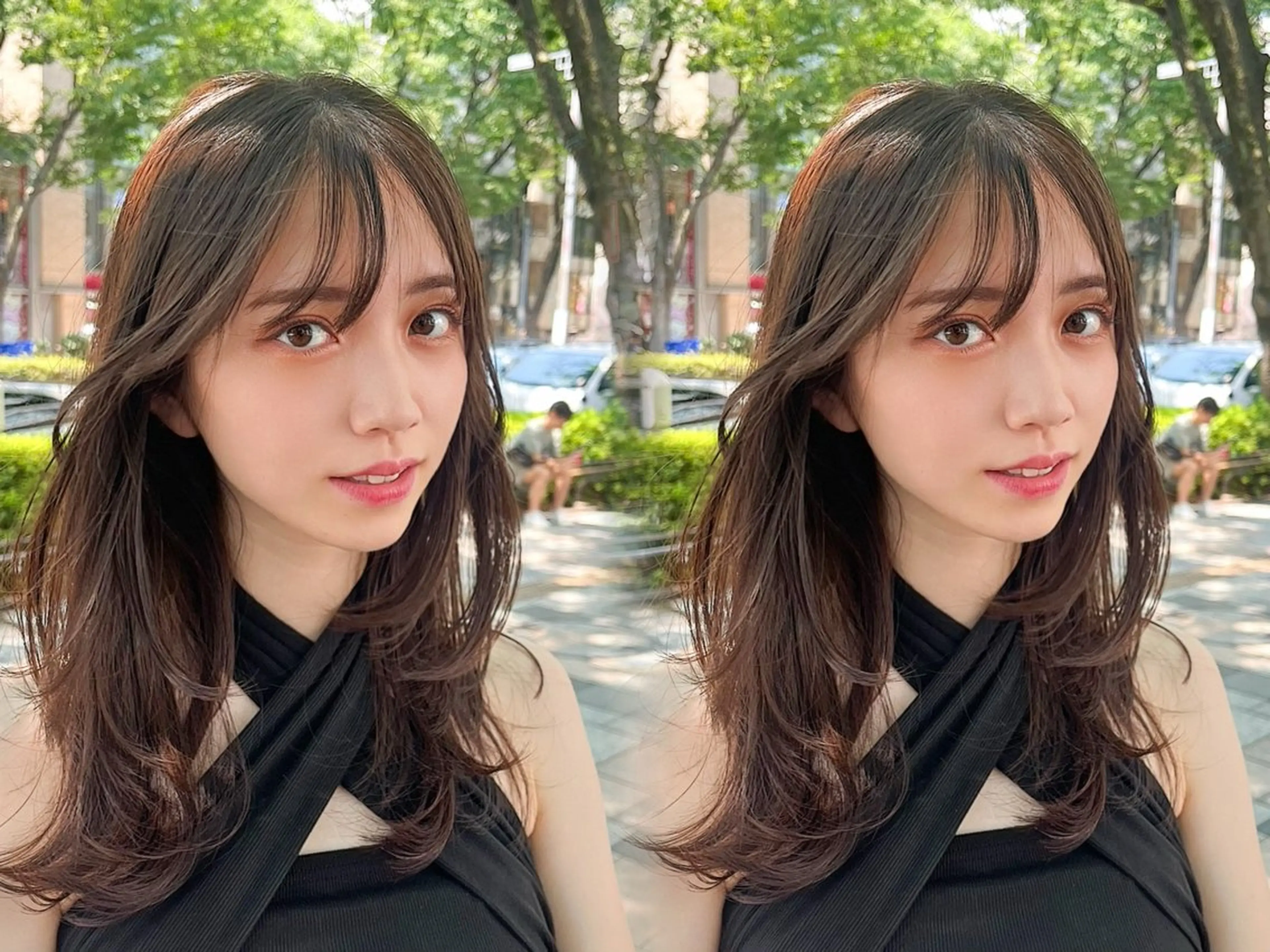 ロング カラー 山崎/ボブ縮毛矯正 レイヤー髪質改善のヘアスタイル