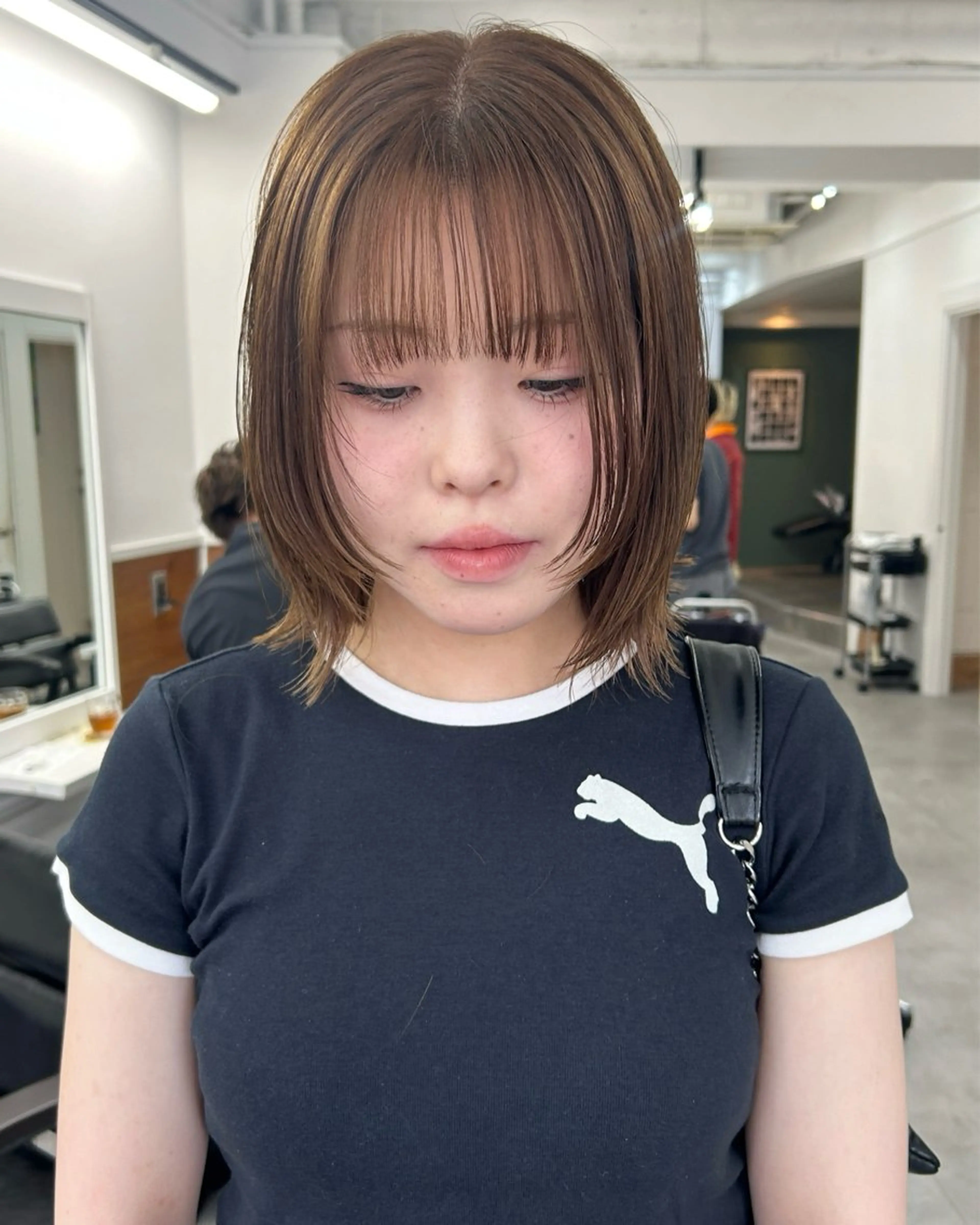 ミディアム カラー レイヤーボブ/ 艶カラー/サナ🌼のヘアスタイル