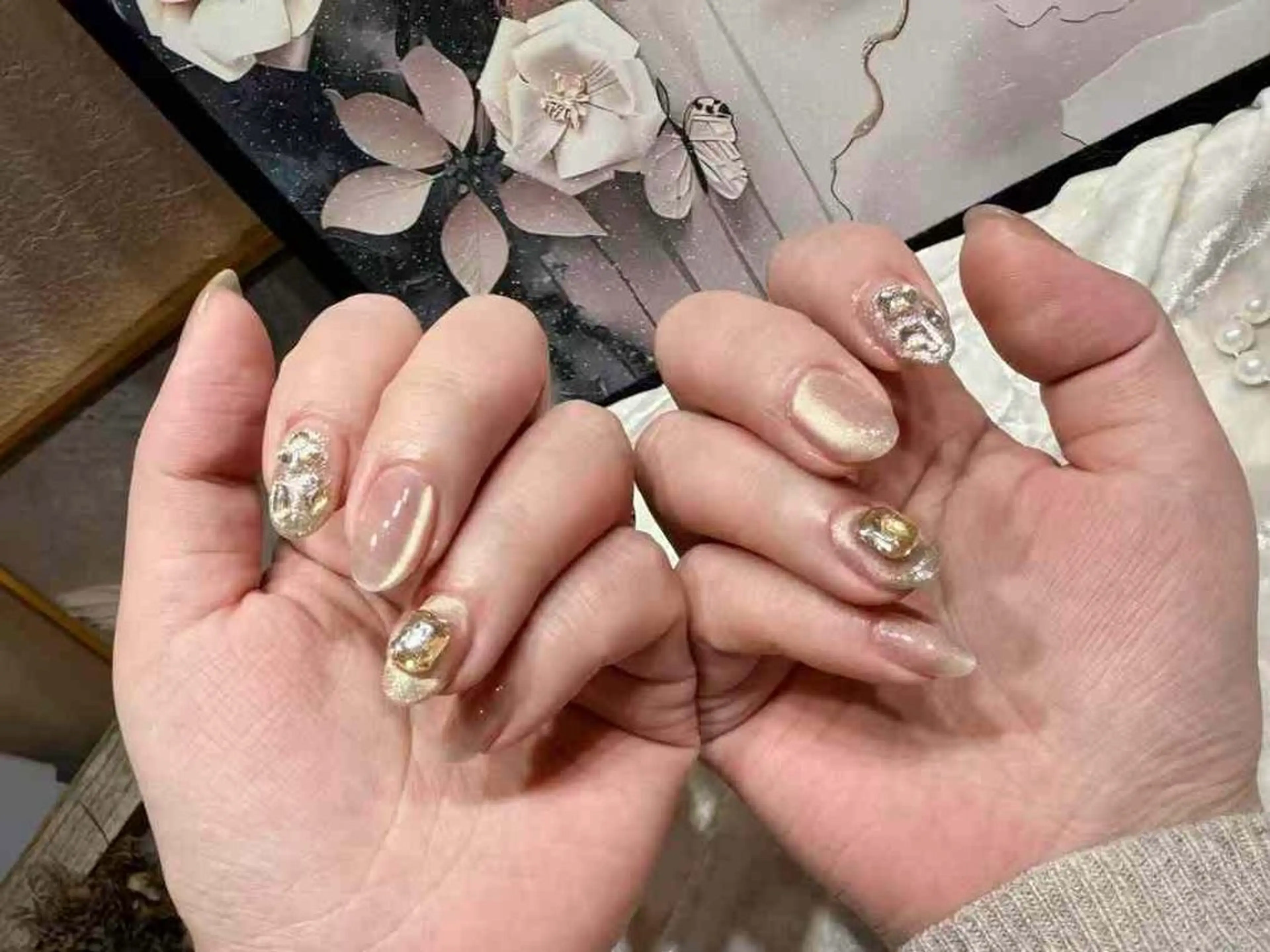 ネイル アートネイル フットネイル ジェルネイル ハート マグネットネイル Babarla Nailのネイルデザイン