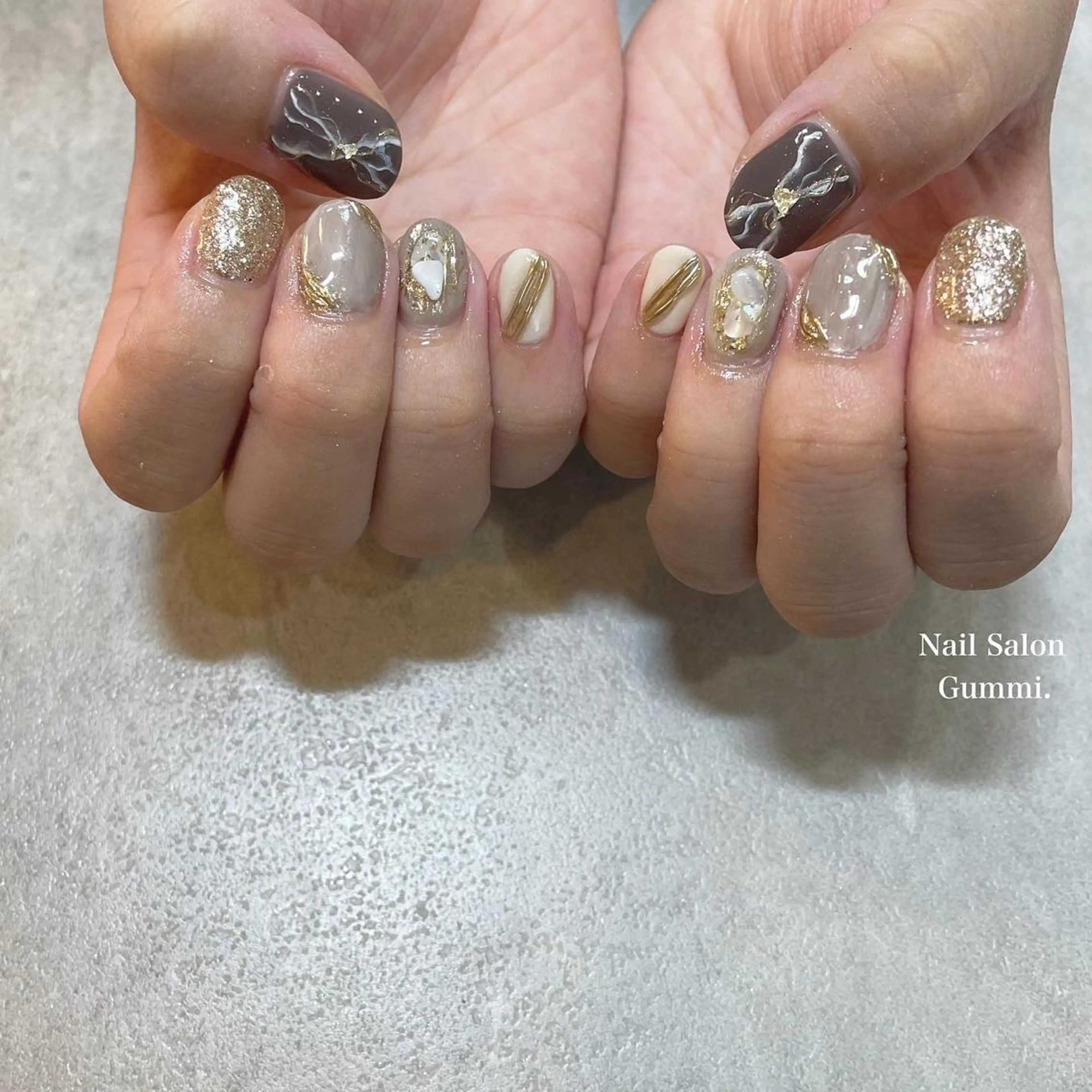 ネイル 大理石ネイル(マーブル) ニュアンスネイル Nail Salon Gummi.のネイルデザイン