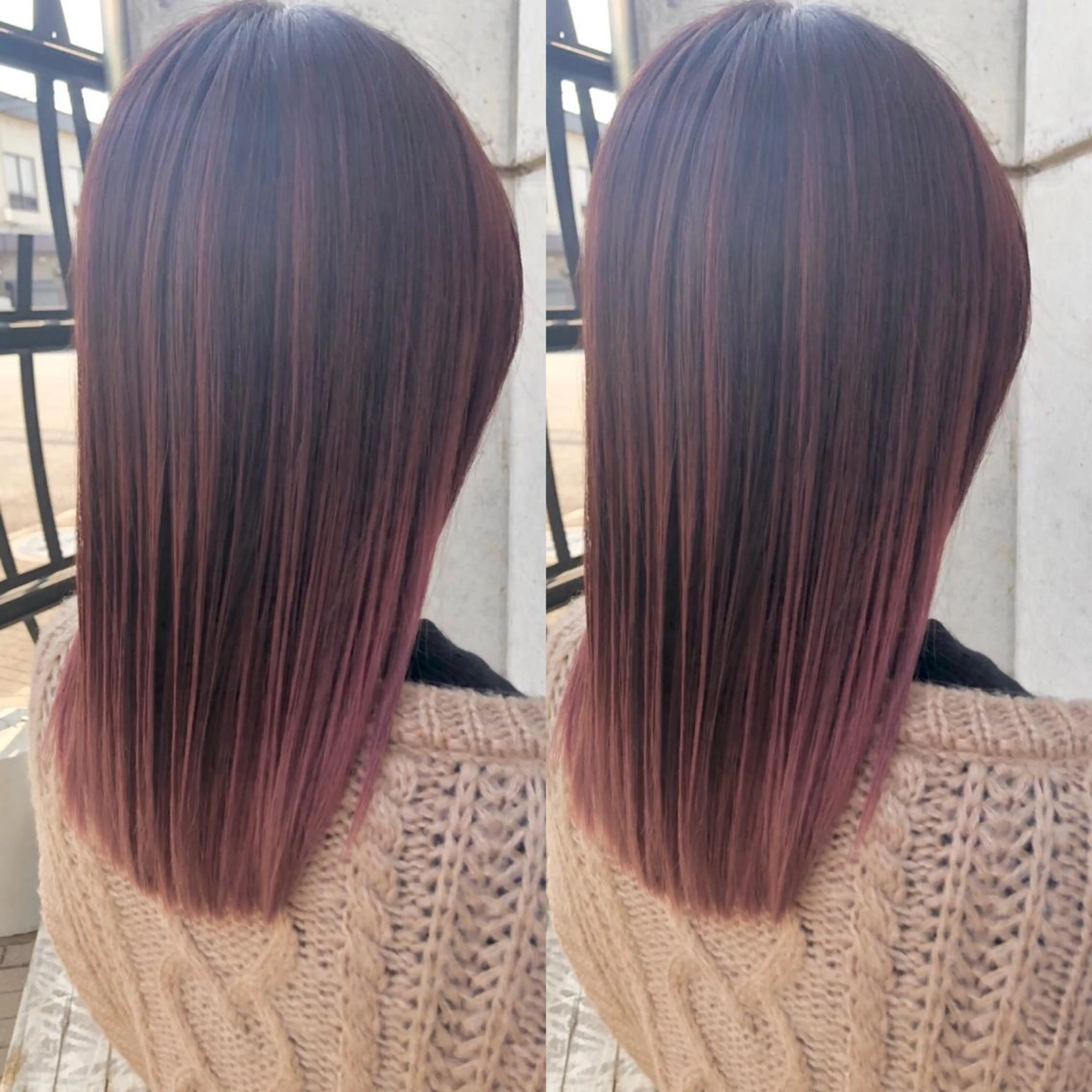 ロング カラー バレイヤージュ ピンクカラー レイヤーカット ALLY/廣瀬 眞子のヘアスタイル