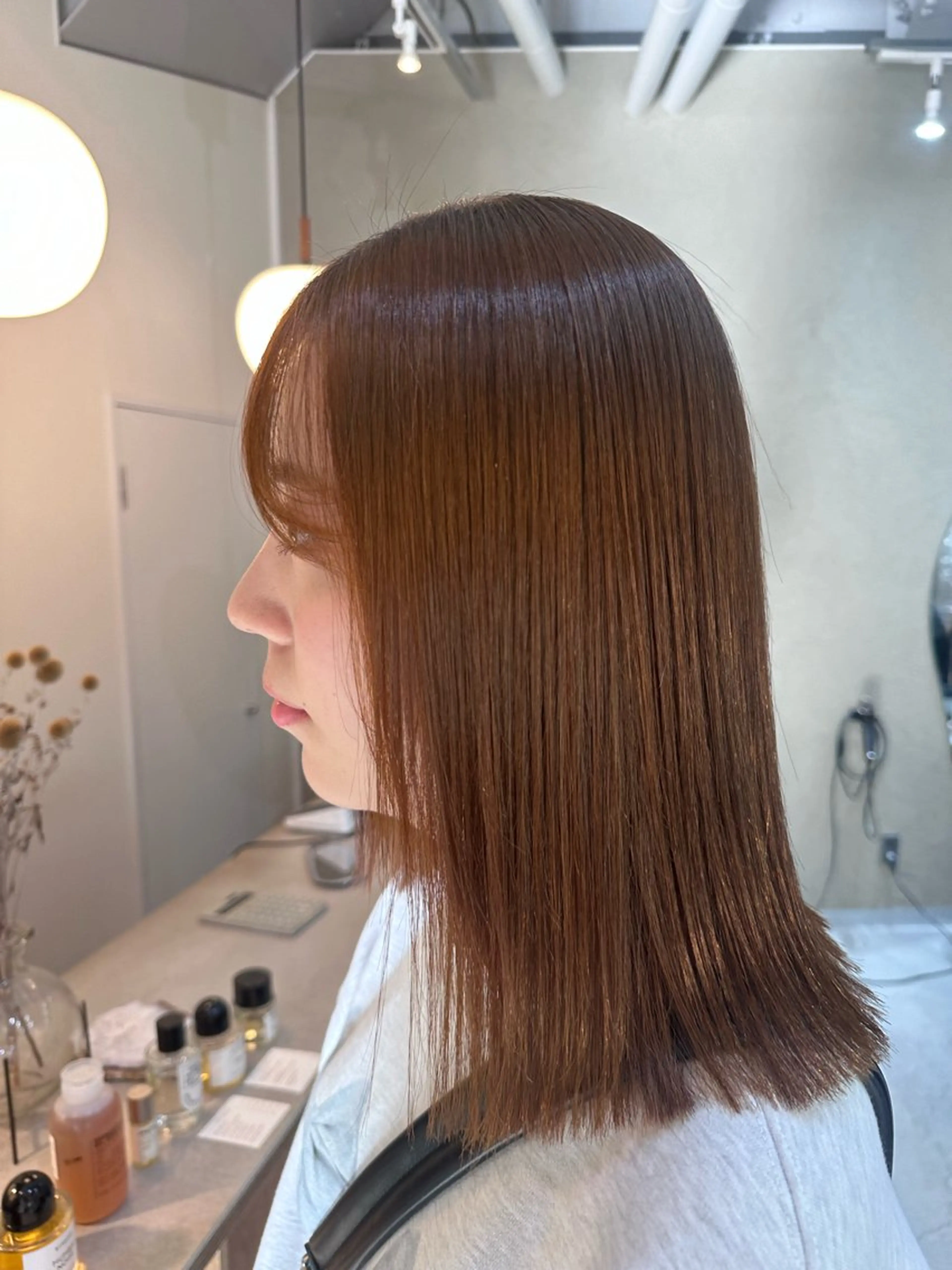 ミディアム 縮毛矯正 トリートメント Shiro RENのヘアスタイル