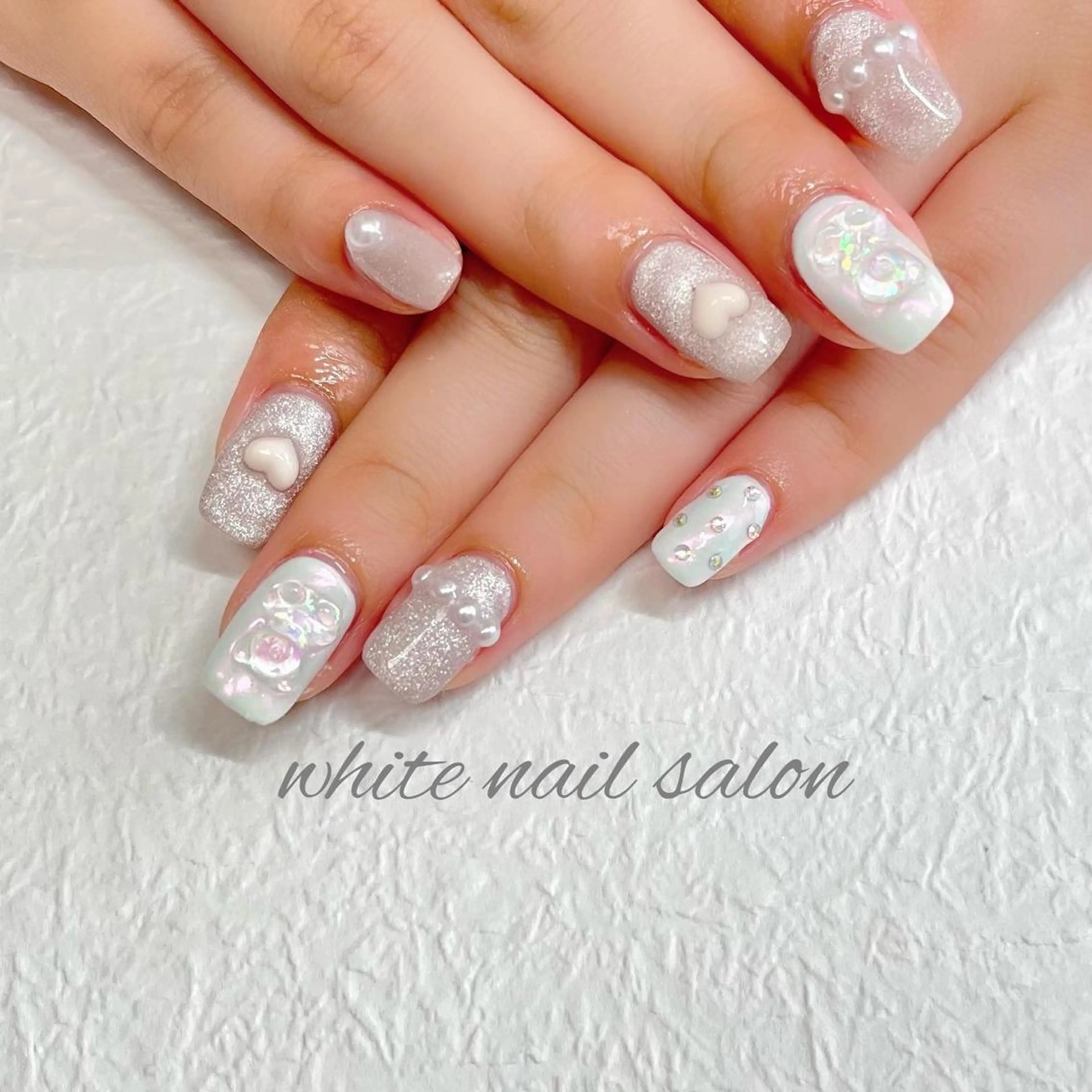 ネイル ジェルネイル ハードジェル ラメ(グリッター) 持ち込み ソフトジェル ハンドネイル white nail salonのネイルデザイン