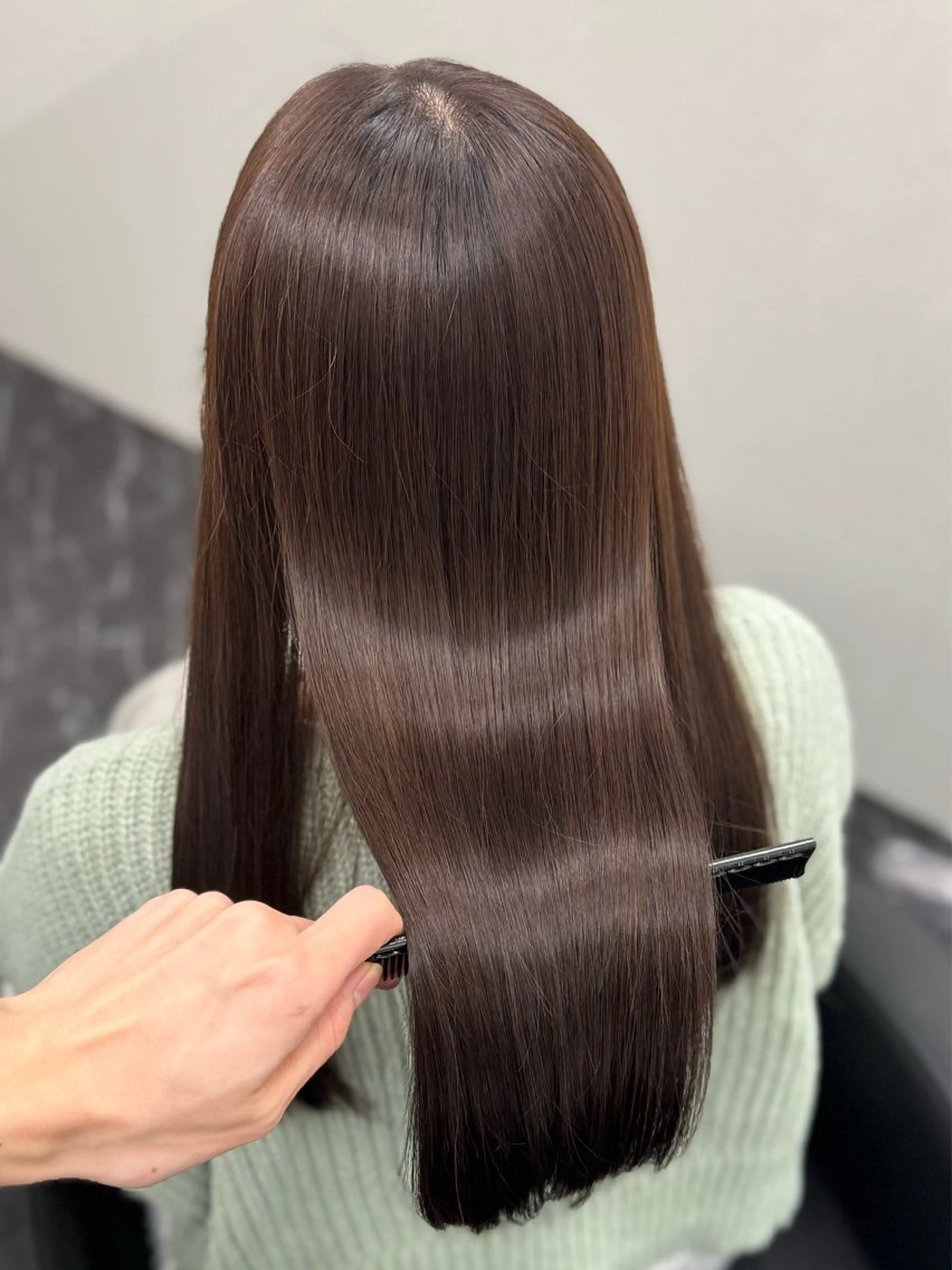 ロング パーマ 髪質改善 韓国風ヘア 縮毛矯正 トリートメント 髪質改善Ⅰ透明感 艶カラーⅠたつやのヘアスタイル