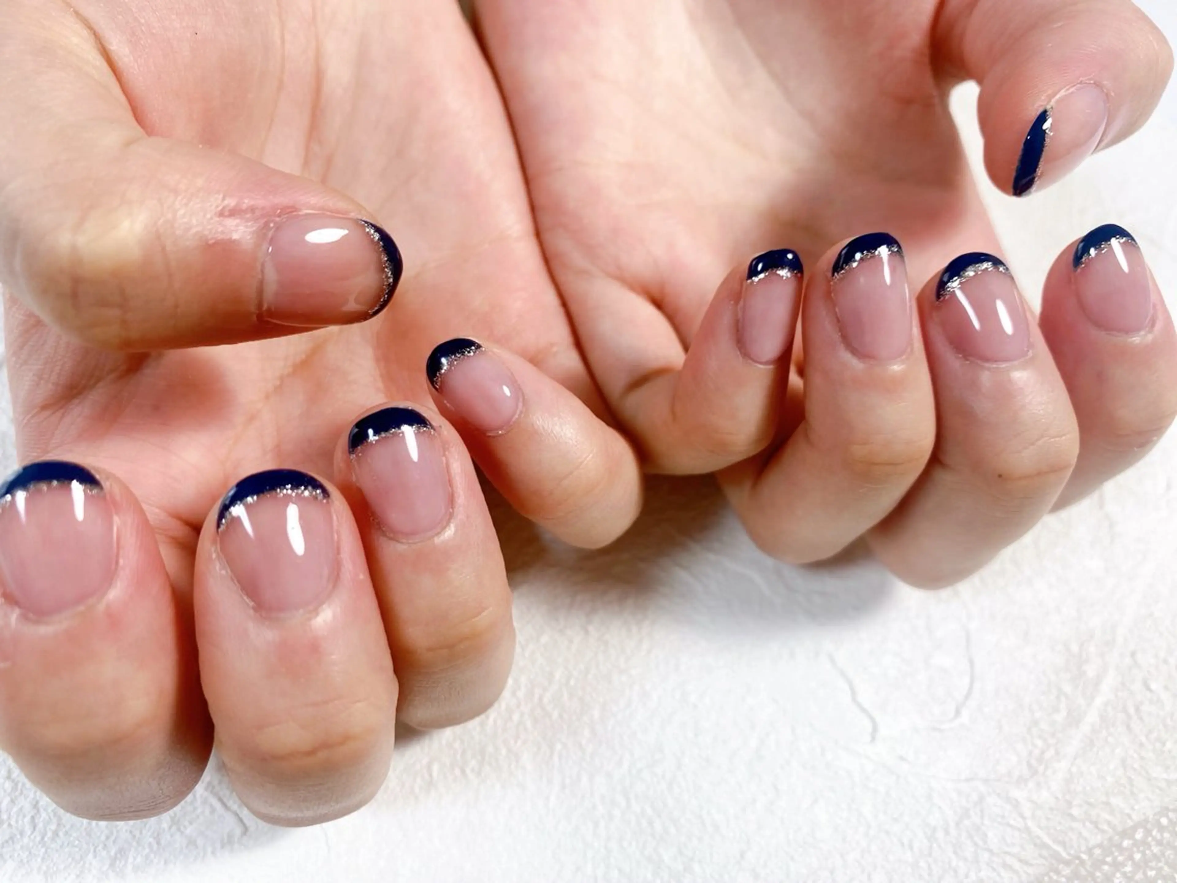 ネイル オーロラネイル フットネイル フレンチネイル ジェルネイル 韓国ネイル kiki nail たまプラーザのネイルデザイン