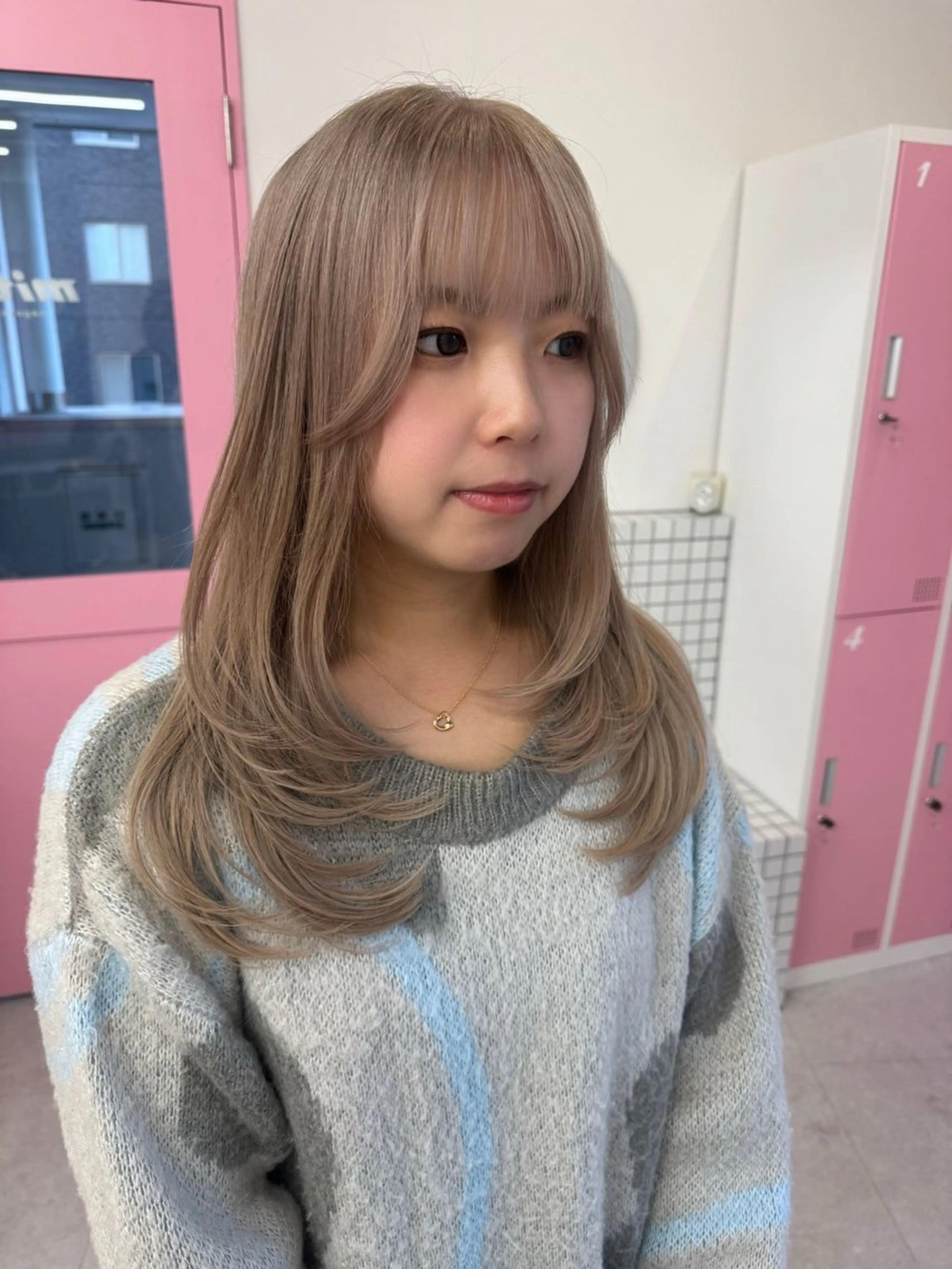 セミロング カラー レイヤーカット/暖色 カラー/saraのヘアスタイル