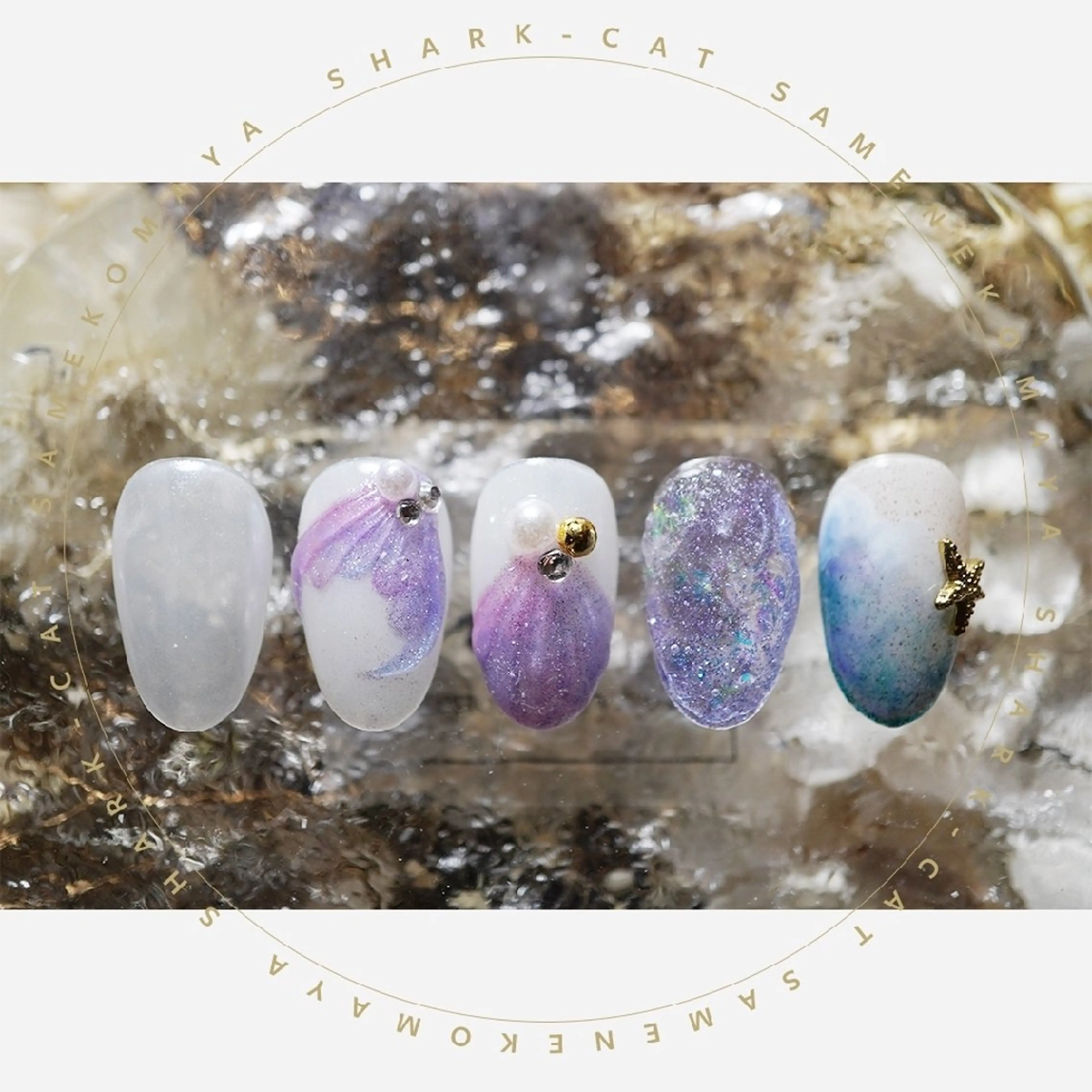 ネイル その他(ネイル) サメ猫 マーヤのネイルデザイン