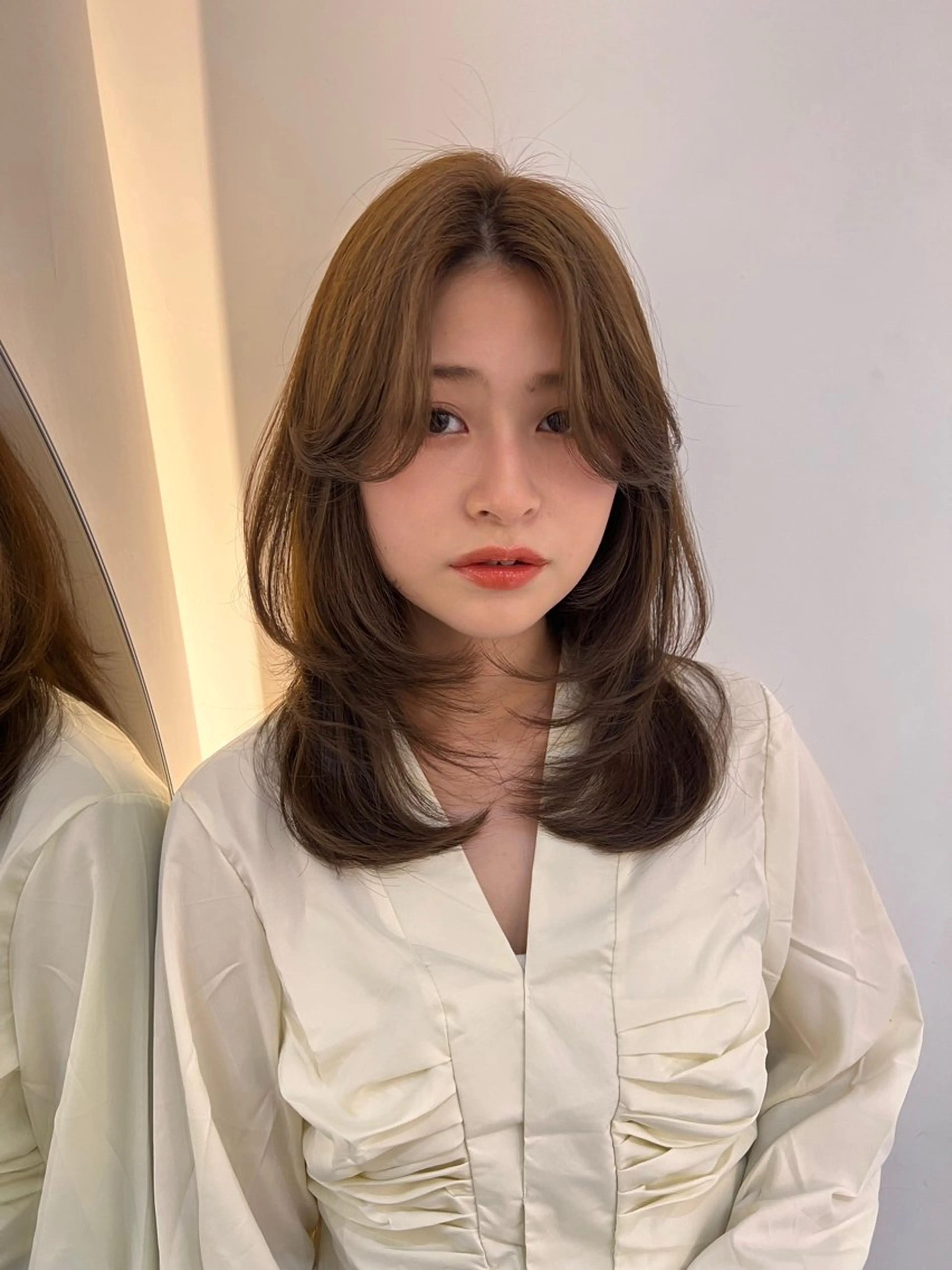 ミディアム 韓国風ヘア レイヤーカット Ocean hair resort所属・長谷川真鈴/レイヤー /髪質改善🤍🤍のヘアスタイル