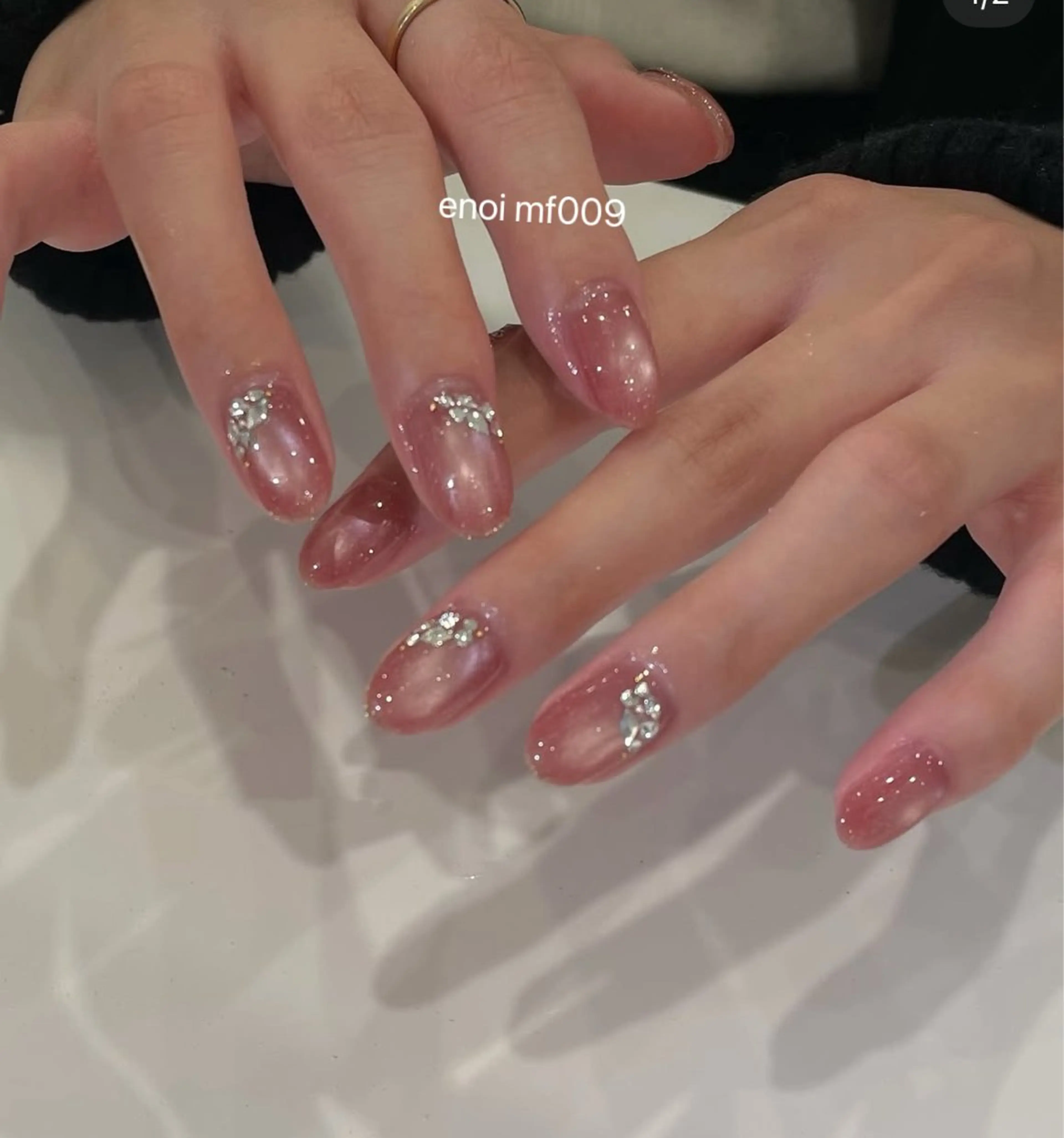 ネイル アートネイル チークネイル フラッシュネイル フレンチネイル ガラスフレンチ ハンドネイル Floria ユイのネイルデザイン