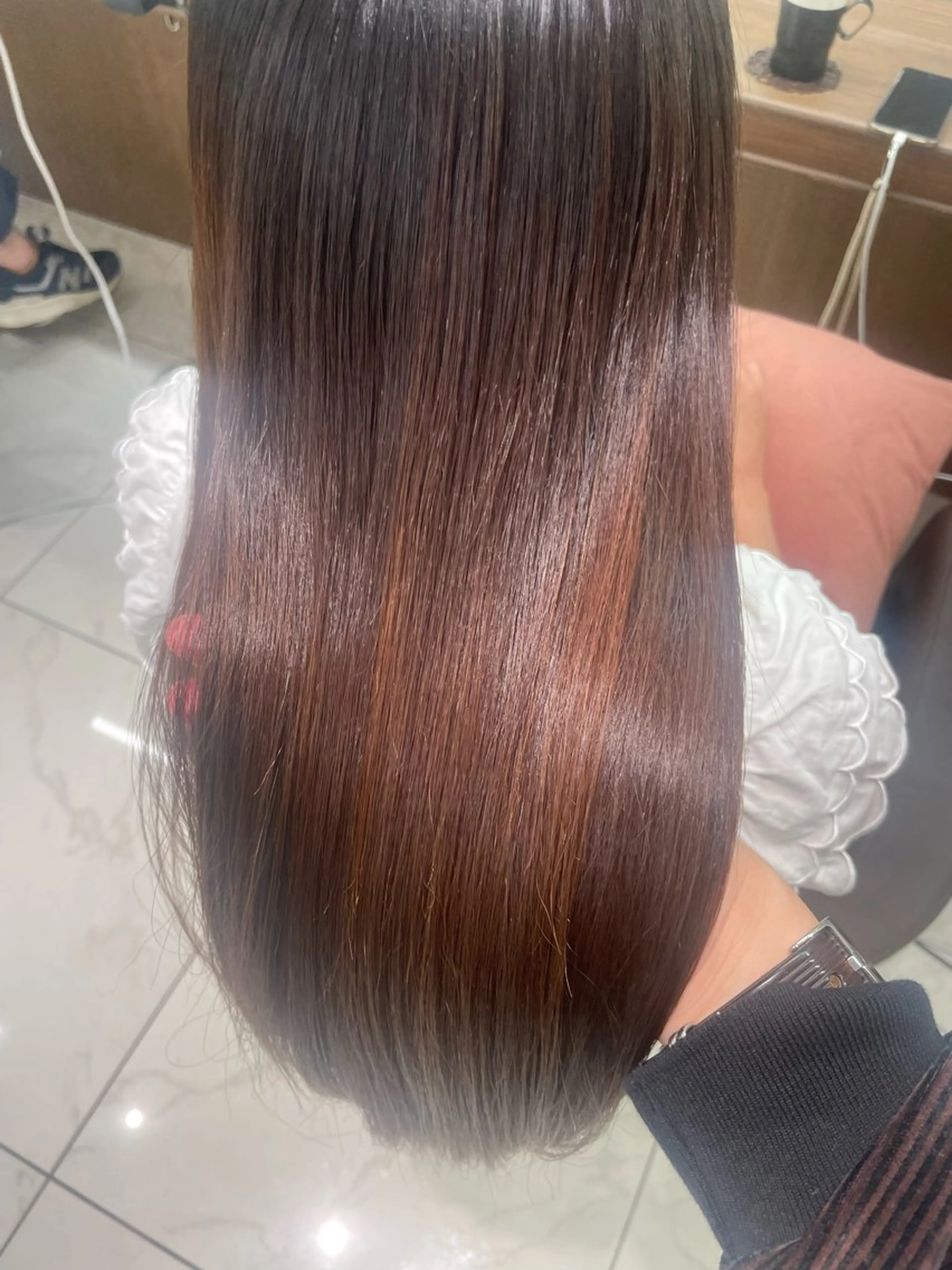 セミロング パーマ 縮毛矯正 トリートメント 福島成美/髪質改善 縮毛矯正/カラーのヘアスタイル