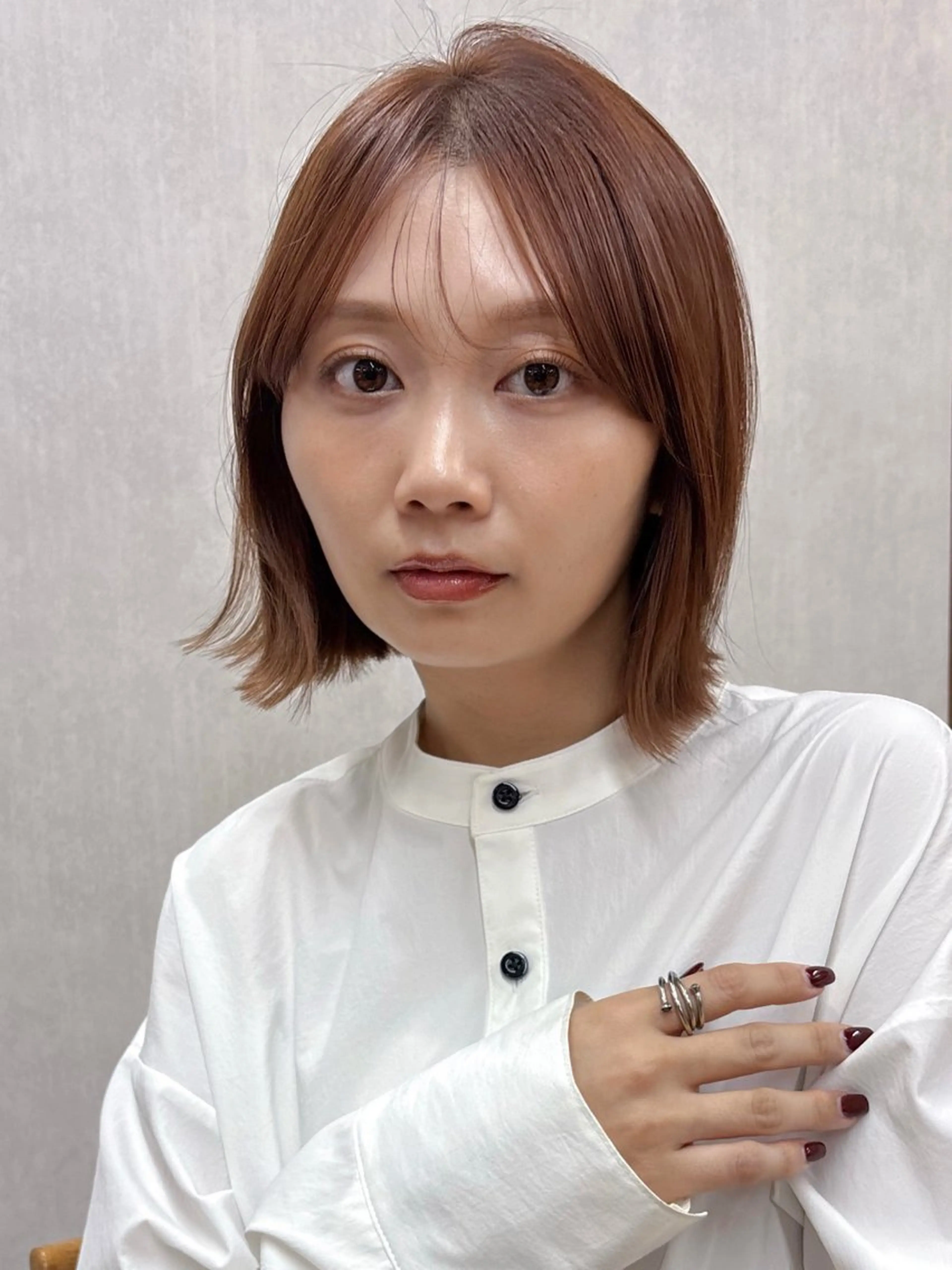 ミディアム カラー 伸ばしかけ トリートメント カット ヘアカラー ボブ/ミディアム 親しみやすさ/さくらのヘアスタイル