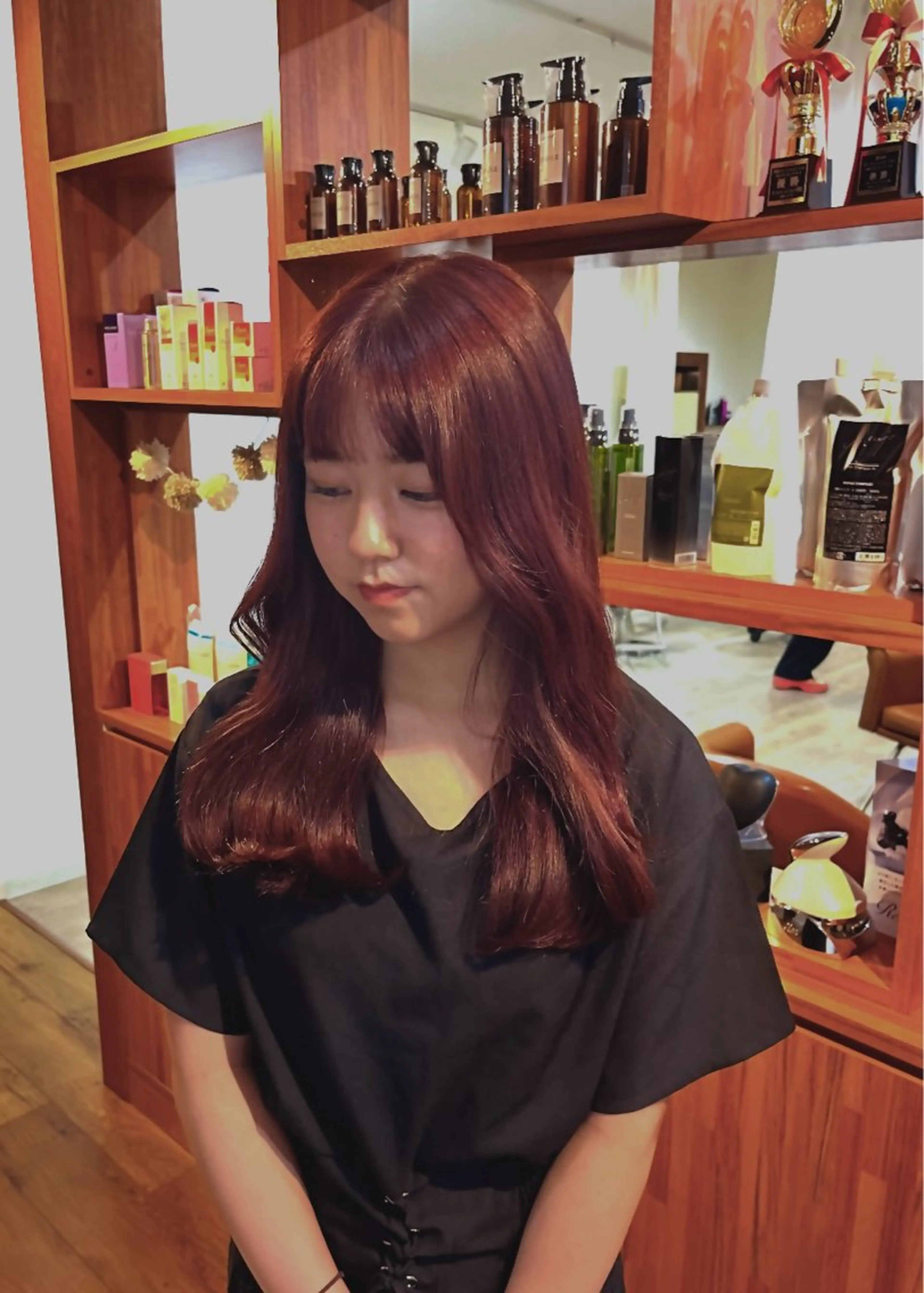 ロング カラー レッドカラー misaki/透明感 カラー/尼崎美容室のヘアスタイル