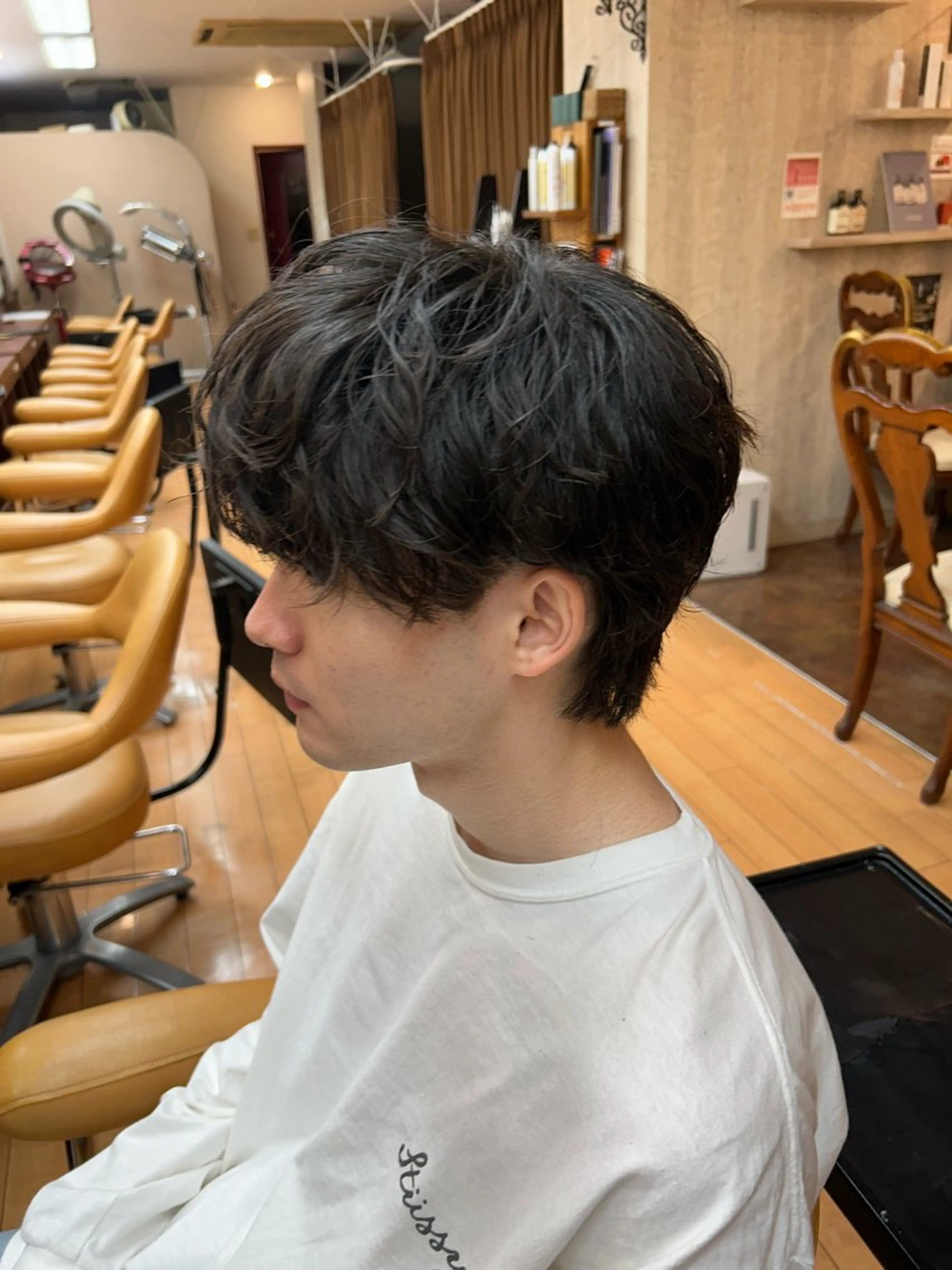 パーマ メンズ ルキ🌈ブリーチカラ ー&メンズパーマ🦄のヘアスタイル