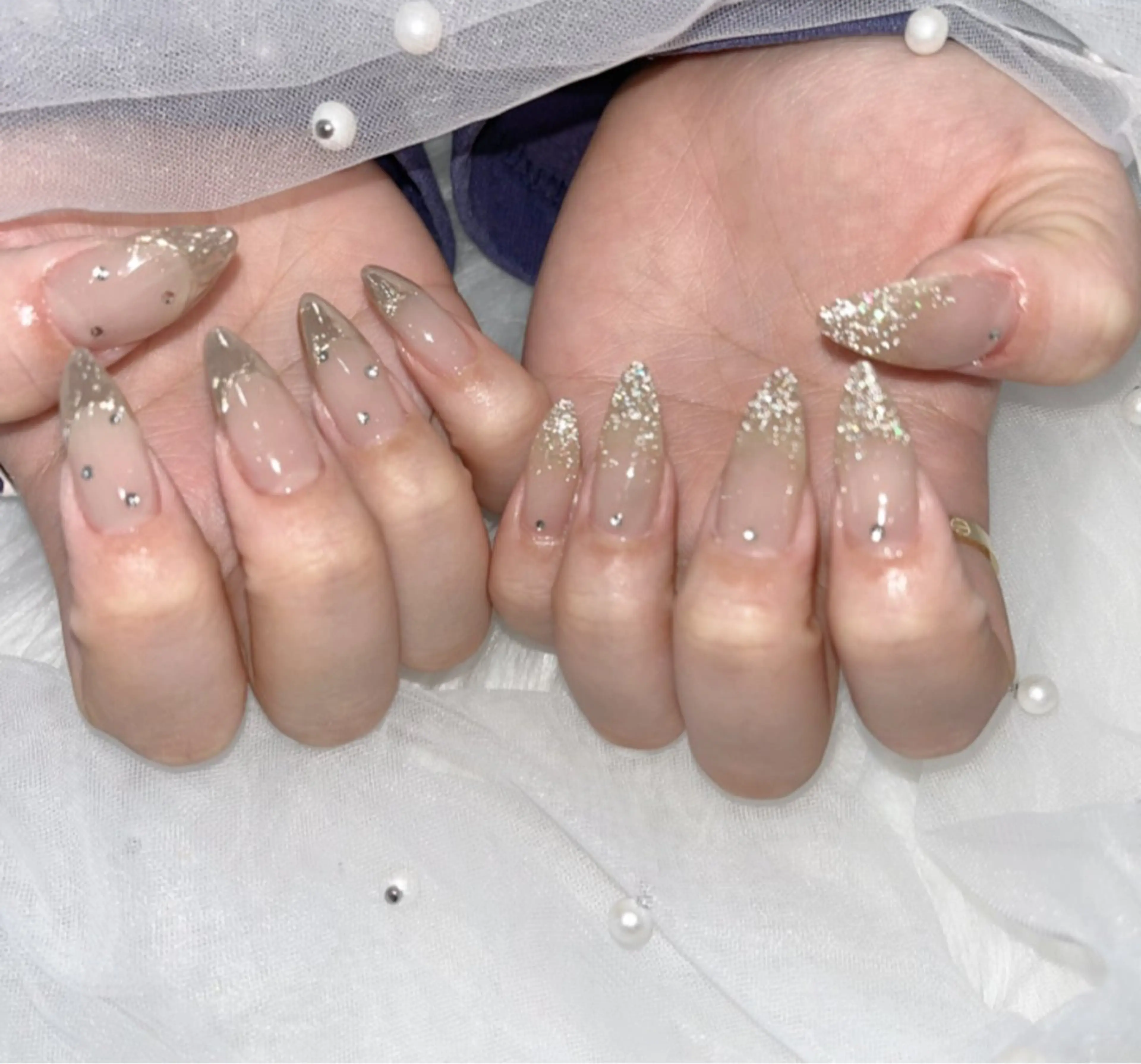 ネイル 長さ出し フットネイル ジェルネイル 韓国ネイル マグネットネイル #Amin nail salonのネイルデザイン