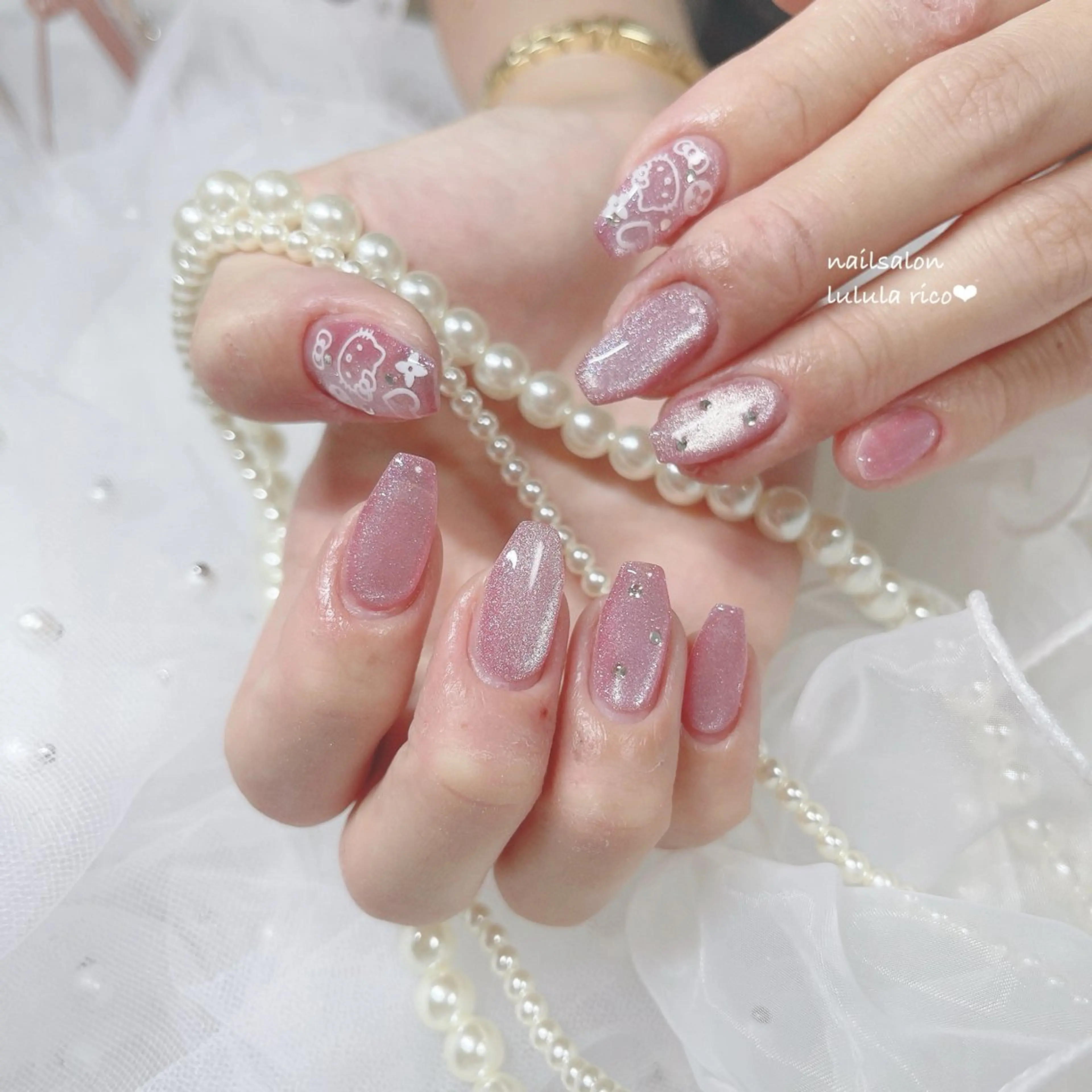 ネイル マグネットネイル ピンク lulula ricoのエステ・リラクイメージ