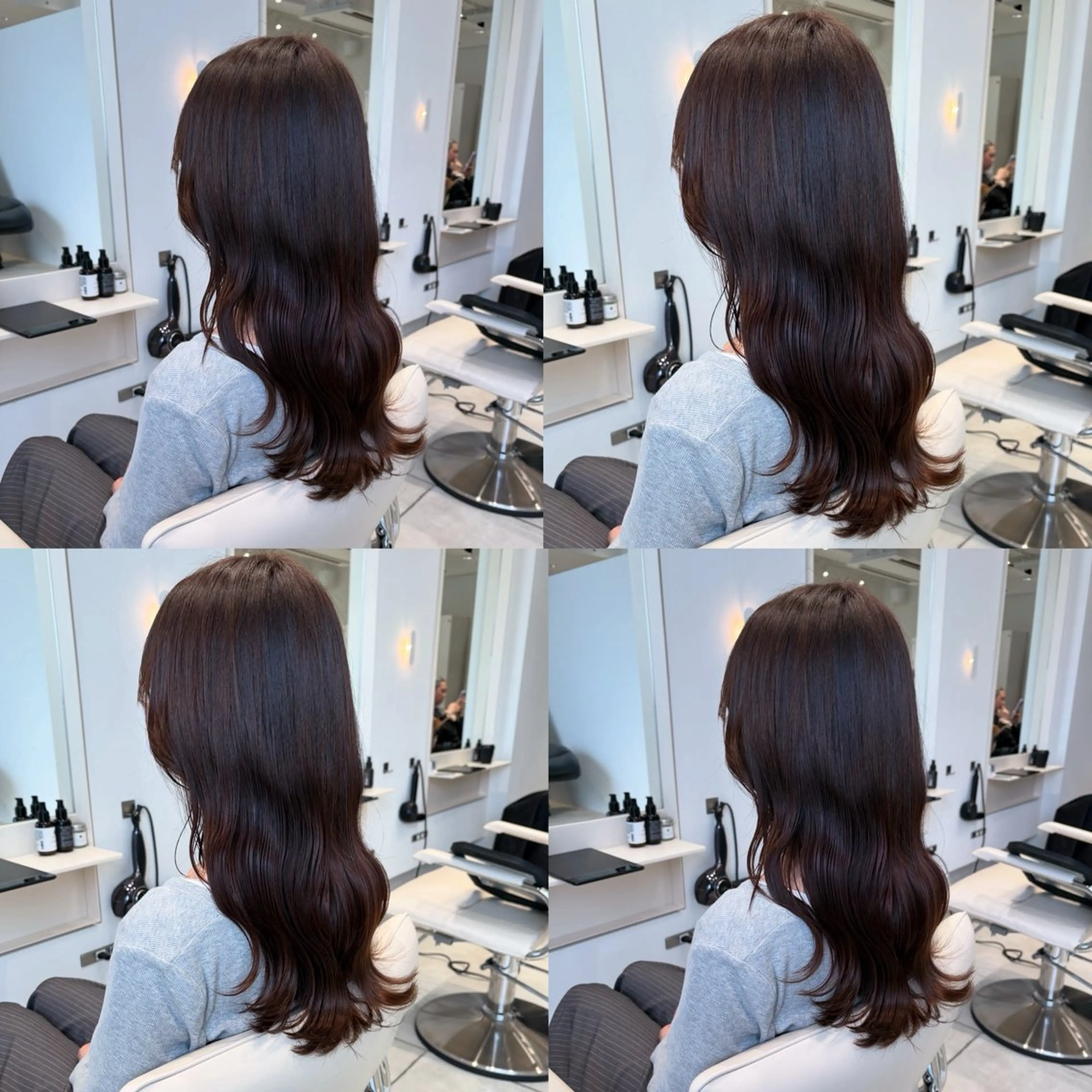 セミロング カラー ブラウンカラー チョコレートブラウン 透明感カラー ココアブラウン シアーブラウン カット ヘアカラー トリートメント ヘッドスパ ヘアセット カジュアルを女っぽく 𝗮𝘆𝗮𝗰𝗼のヘアスタイル