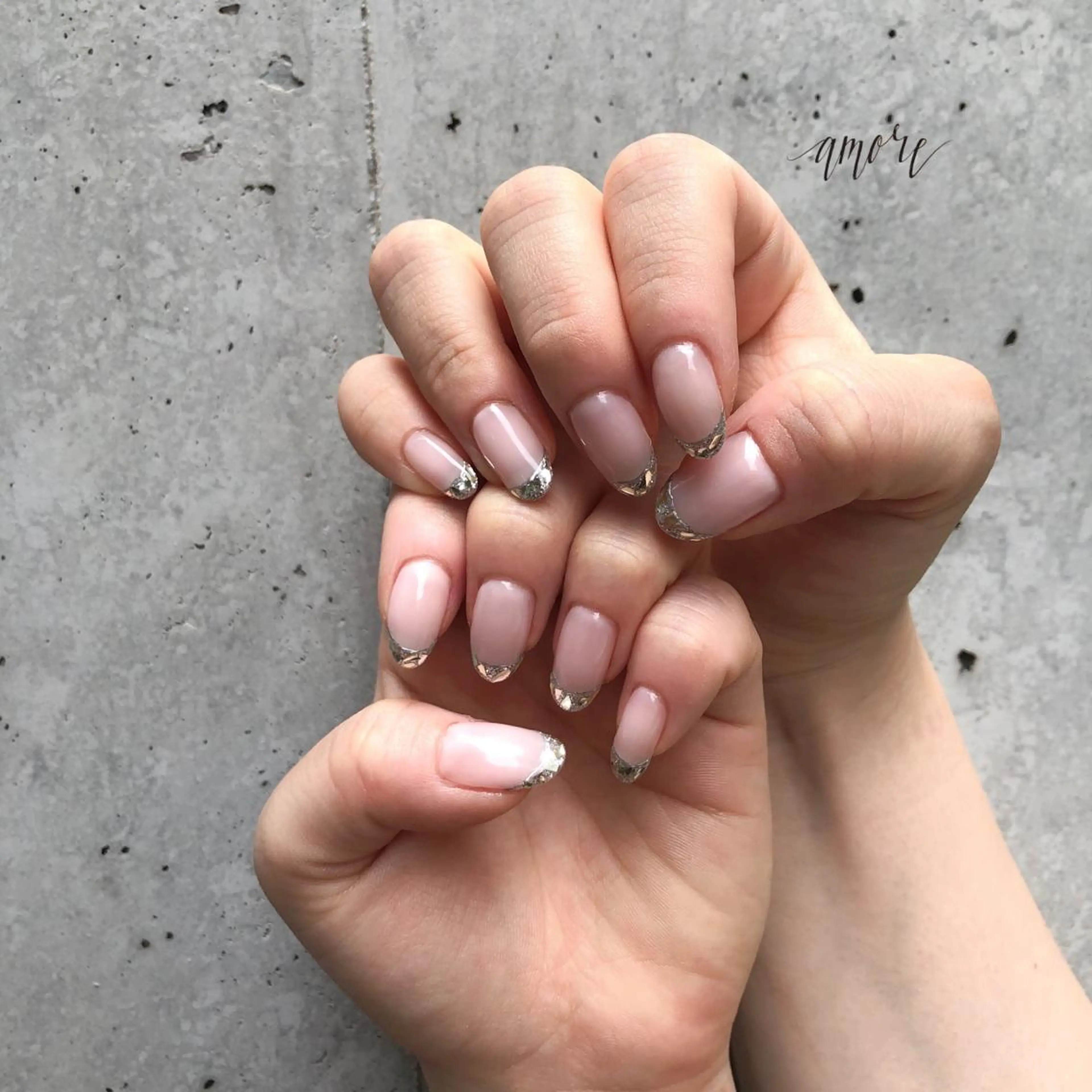 ネイル フレンチネイル ジェルネイル ガラスフレンチ 氷ネイル・うるうるネイル マグネットネイル You kyehwaのネイルデザイン