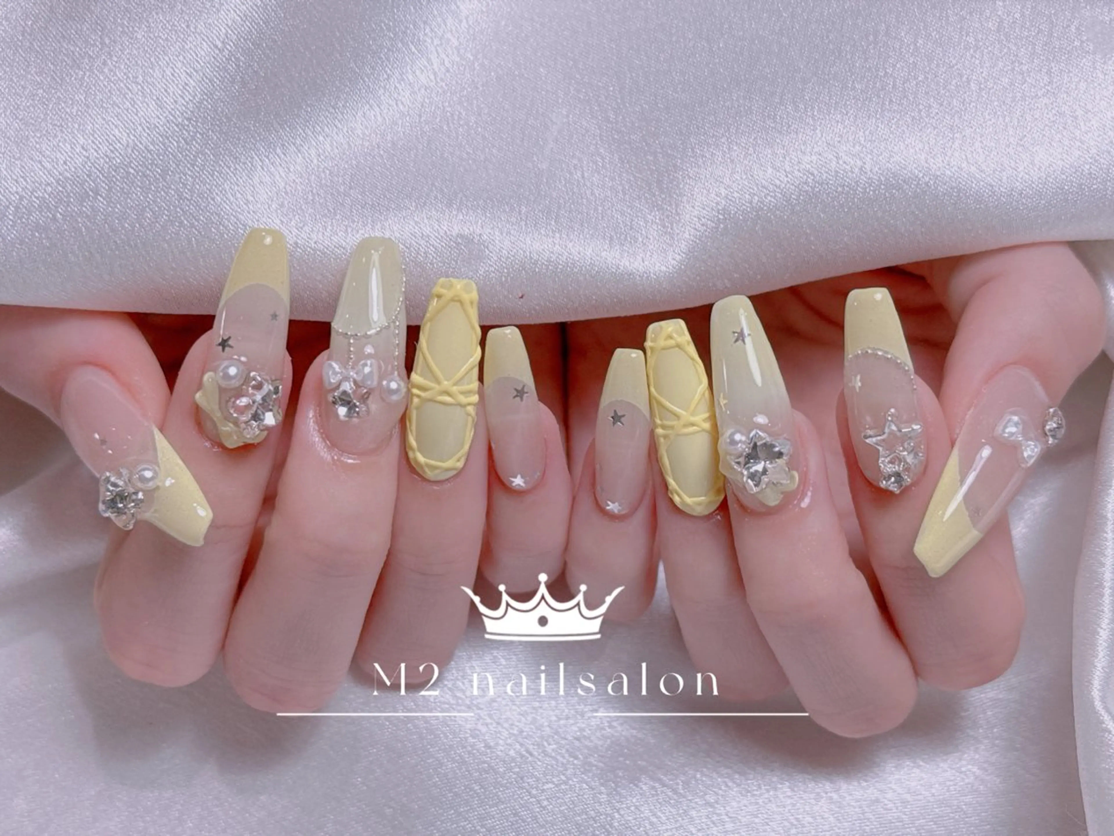 ネイル ジェルネイル 韓国ネイル マグネットネイル パラジェル ワンホンネイル ハンドネイル 長さだし専門店 M2　rikaのネイルデザイン