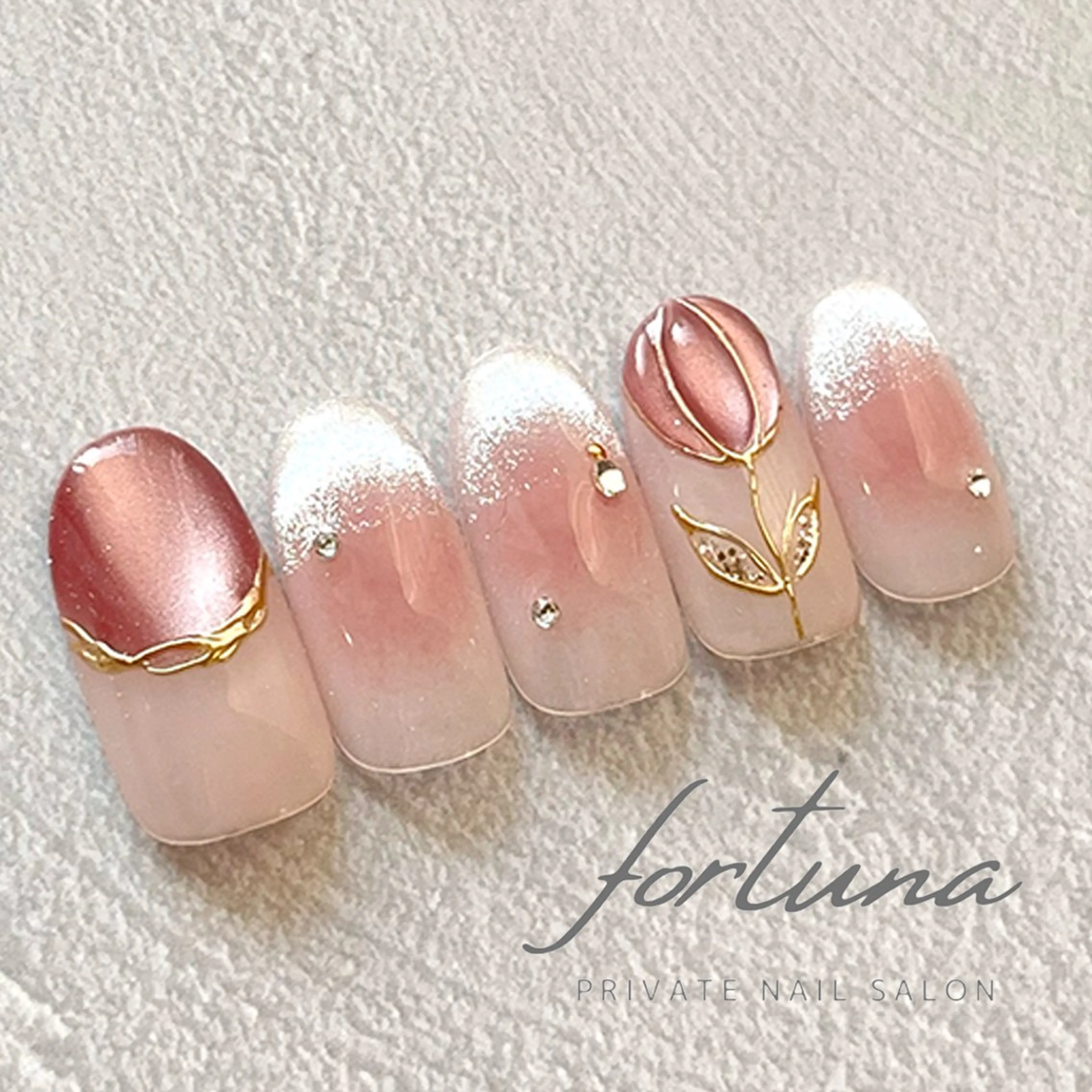 ネイル ジェルネイル パラジェル 春ネイル ハンドネイル fortuna 武藤裕美のネイルデザイン