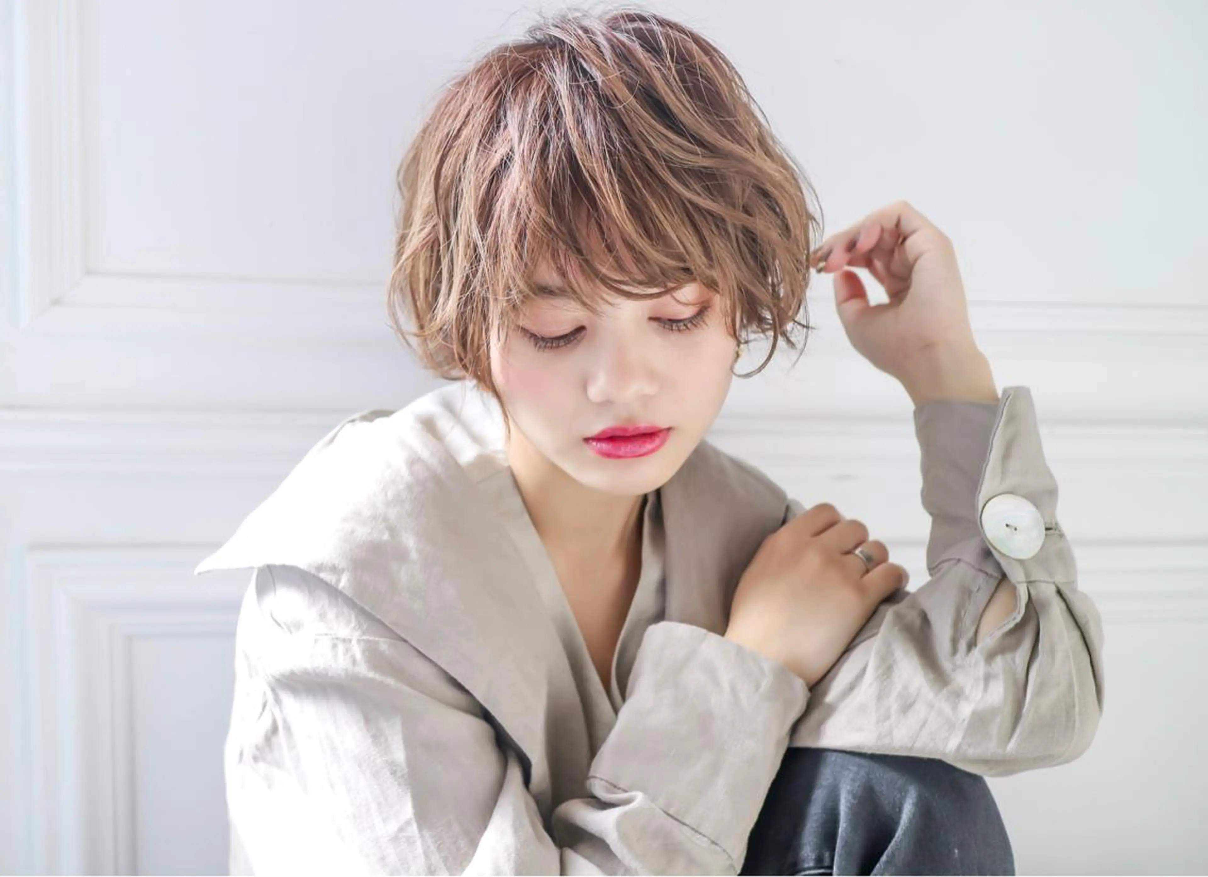 ショート カラー パーマ ヘアアレンジ ショートヘア 似合わせhair🔸 アサダ　タカコ🔸のヘアスタイル