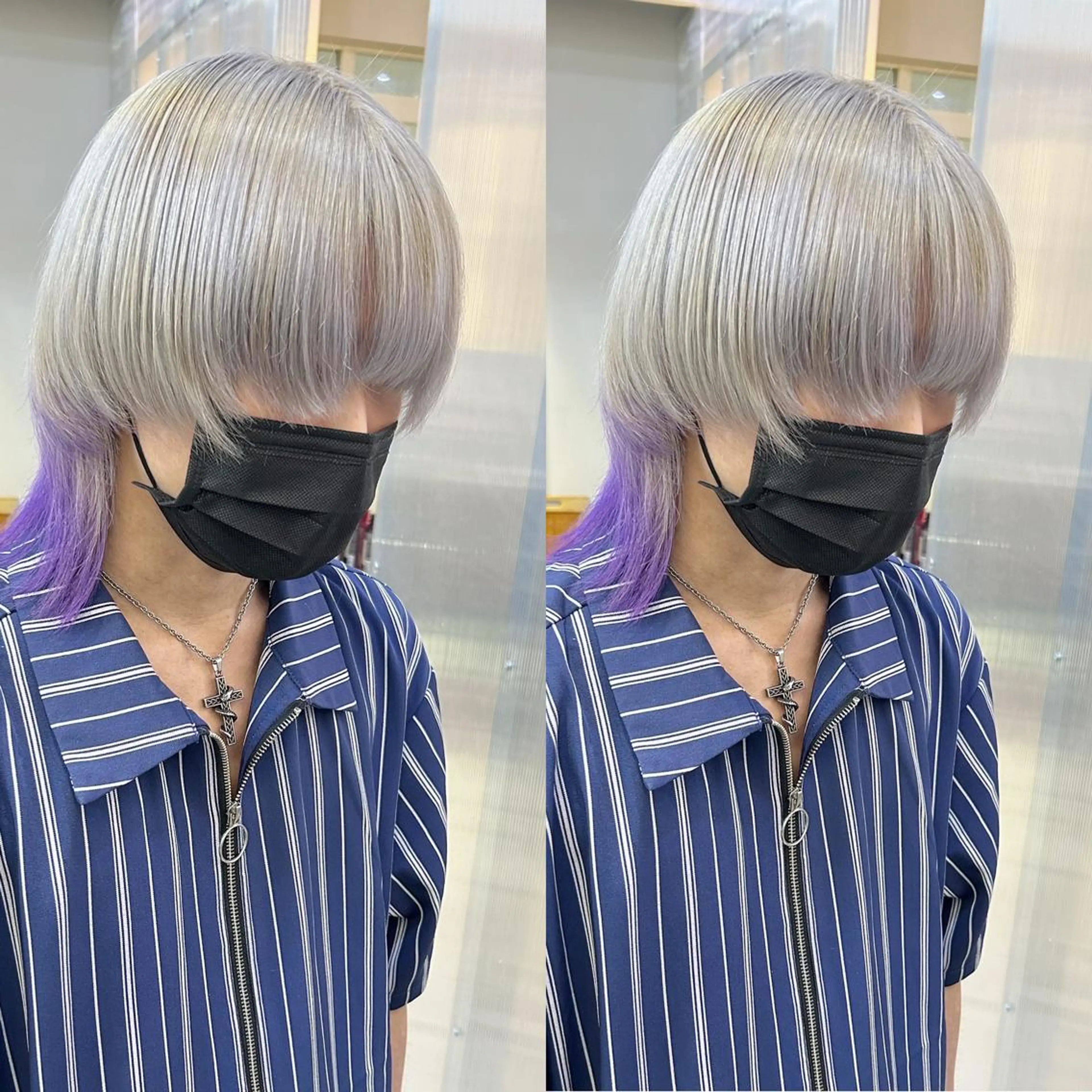 ミディアム カラー ヘアカラー トリートメント yoriダブルカラー 代表すがわらのヘアスタイル
