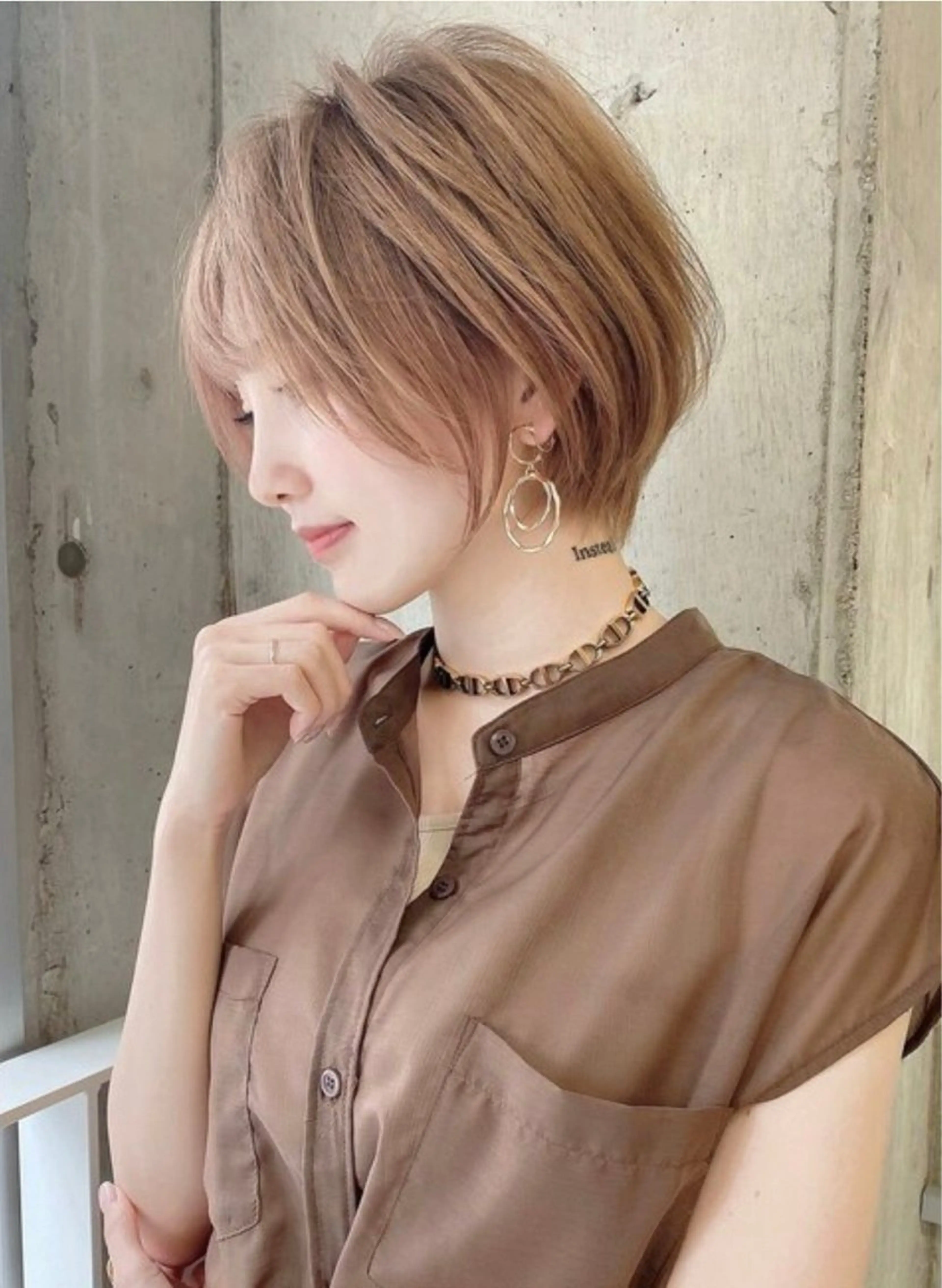 ショート カラー 似合わせカット カット トリートメント レイヤー/髪質改善 Lond ambreのヘアスタイル