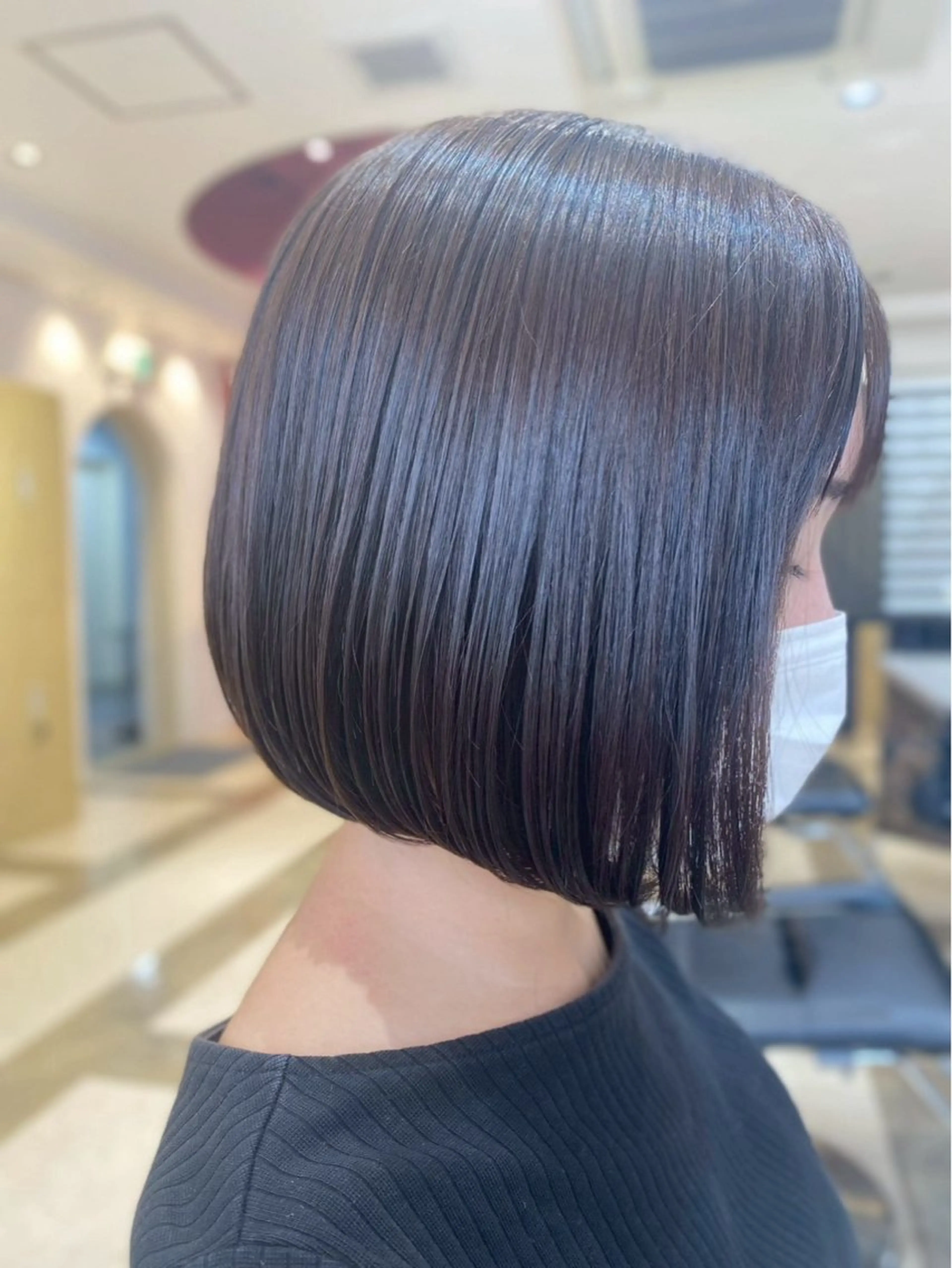 ショート 切りっぱなしボブ ボブ KASUMI  ྀི ｶｯﾄﾓﾃﾞﾙ募集のヘアスタイル