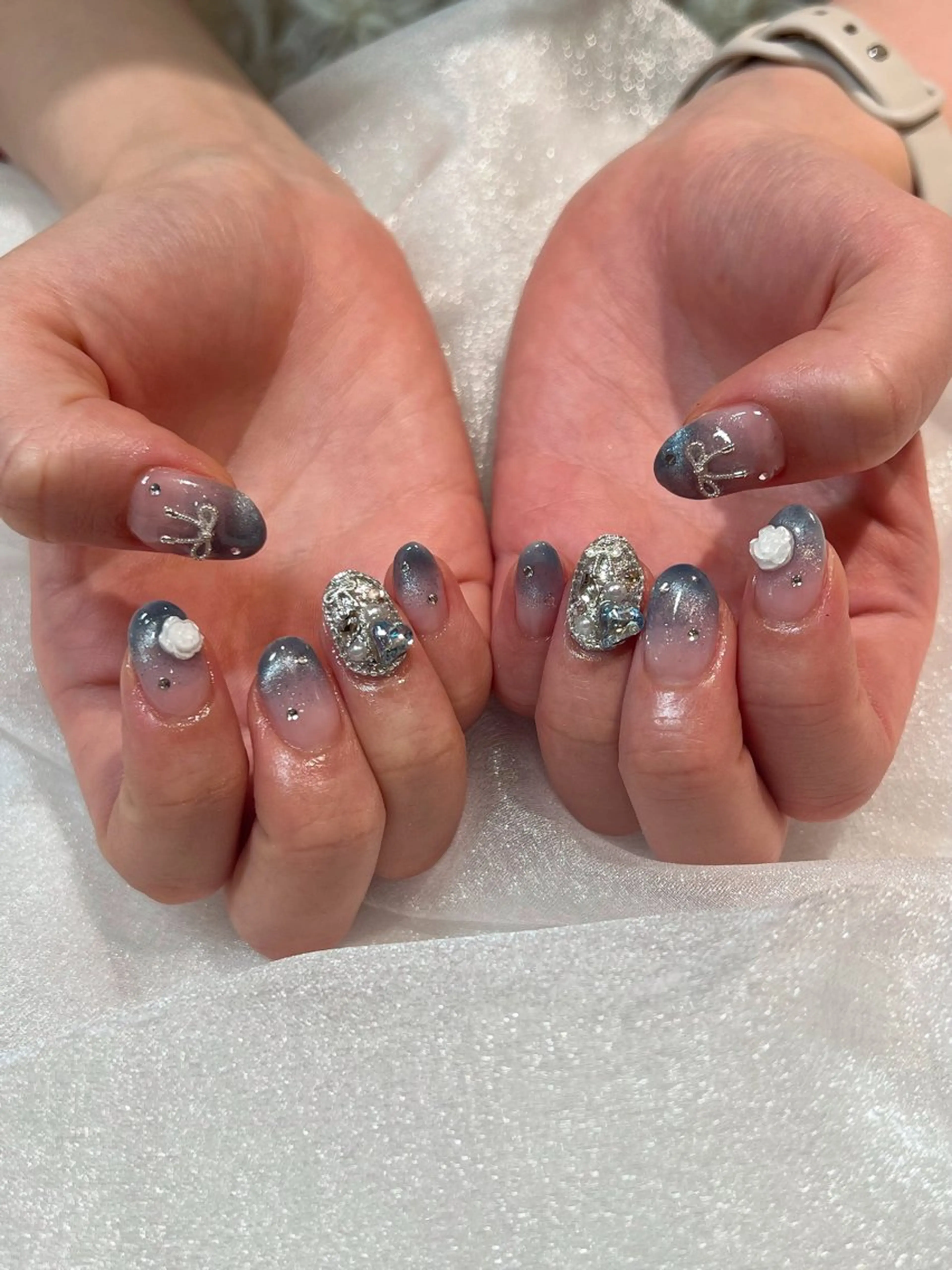 ネイル リボン ハンドネイル earth宇都宮. 柏崎のネイルデザイン