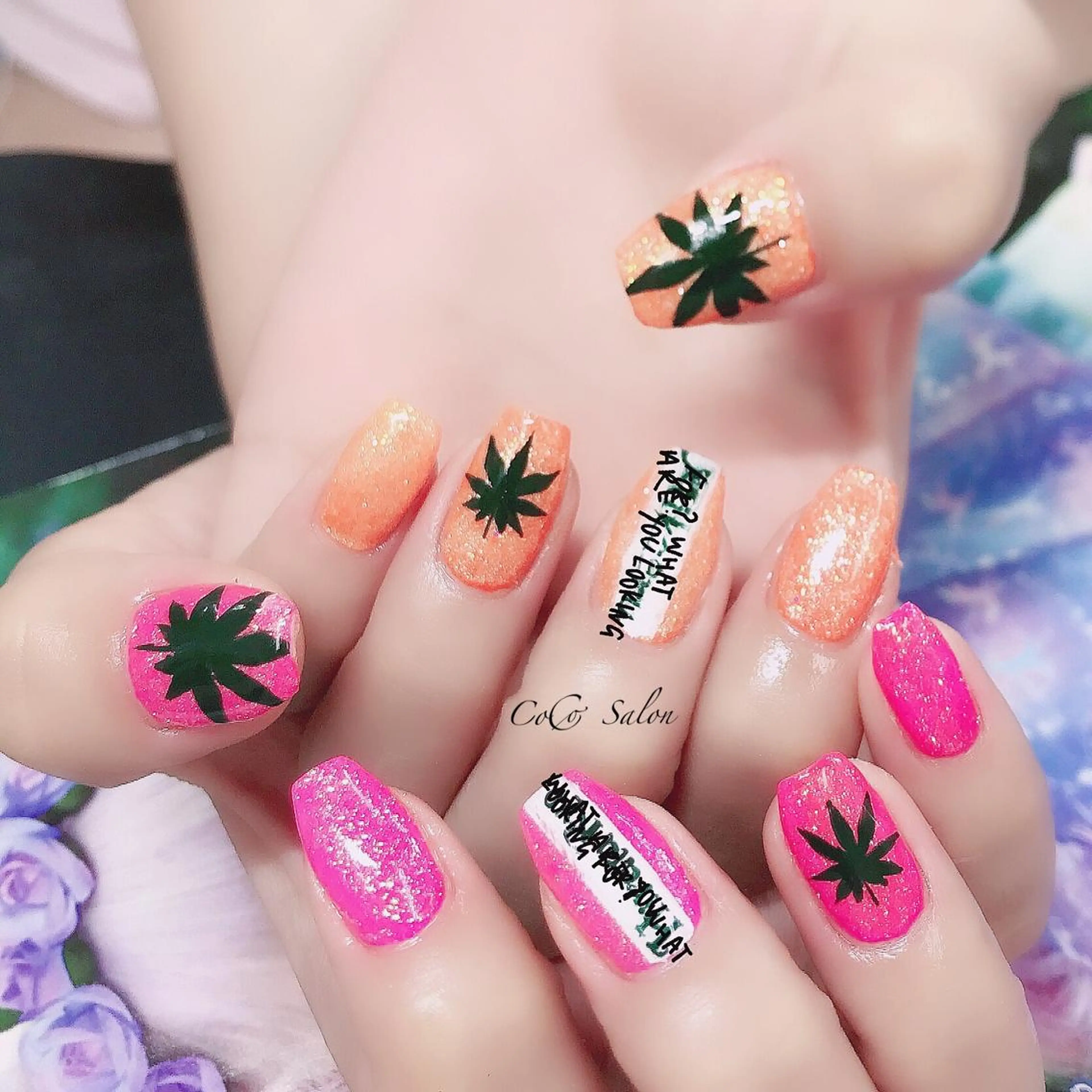 ネイル 長さ出し フラワーネイル ジェルネイル キラキラネイル オフィスネイル ハンドネイル CoCoSalon ネイル/まつ毛予約のネイルデザイン