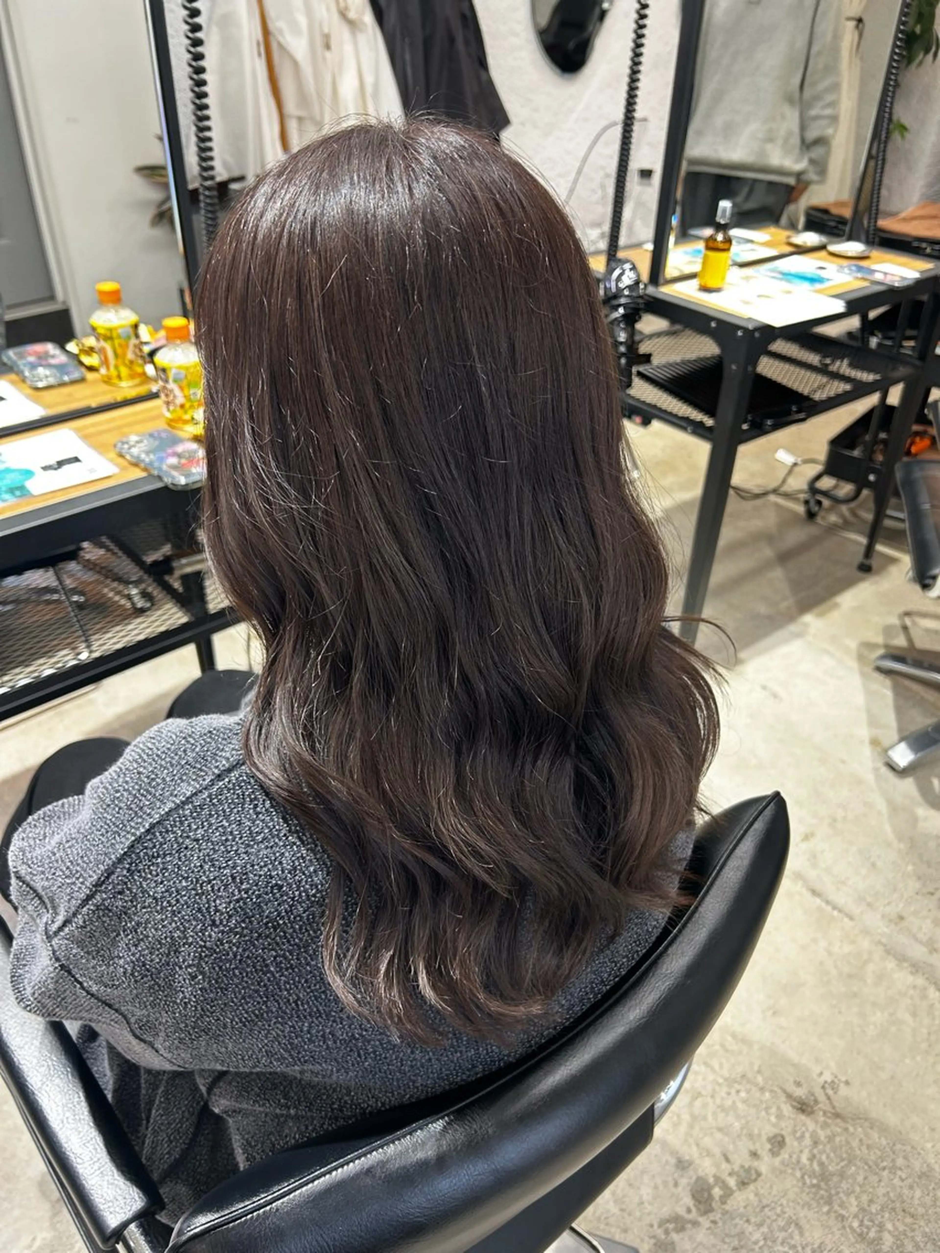 セミロング カラー カット ヘアカラー トリートメント なかじま しほののヘアスタイル