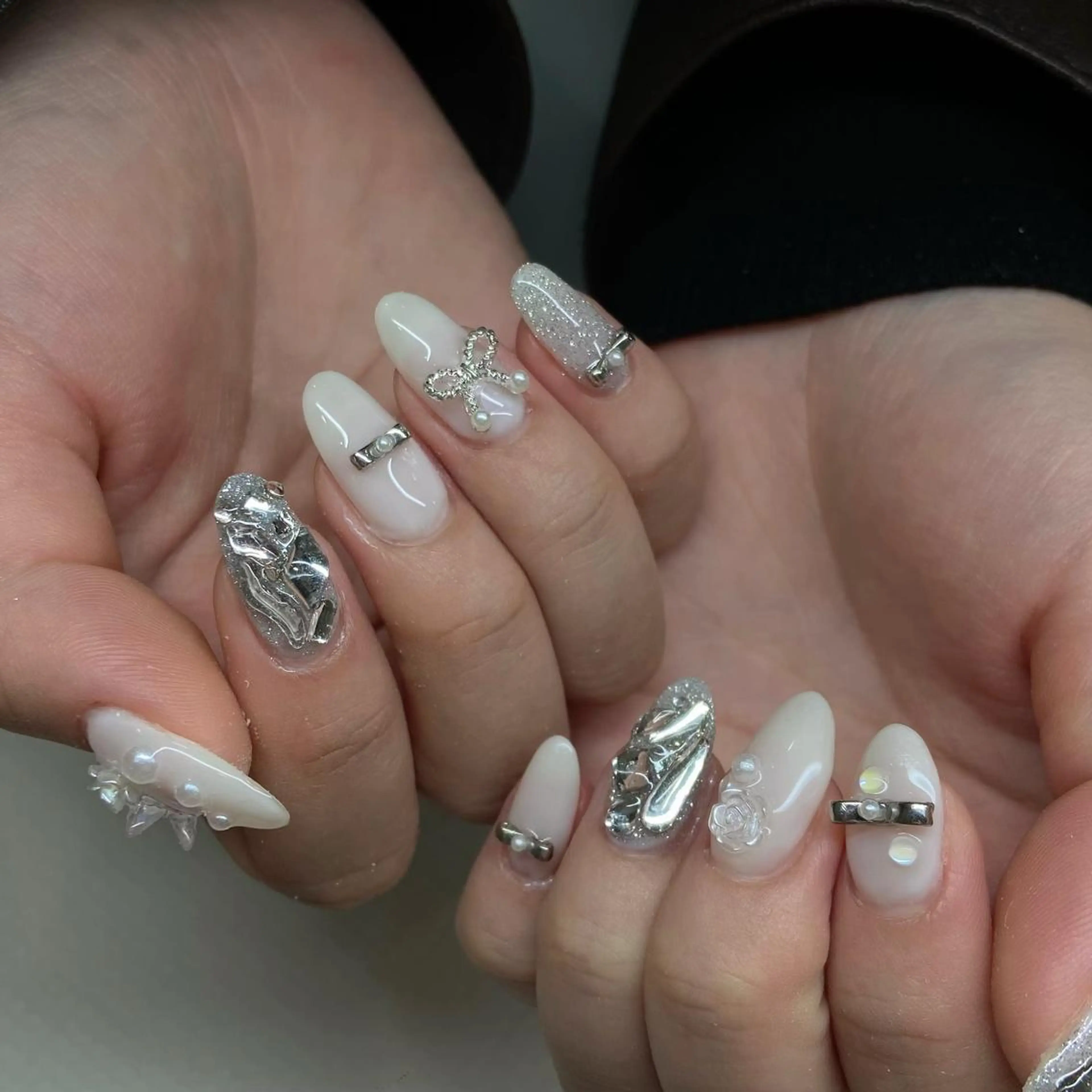 練習モデル⭐レビューキャンペーン🧸自爪持ち込みデザイン✖️限定パーツ/ストーン/シール付け放題の写真