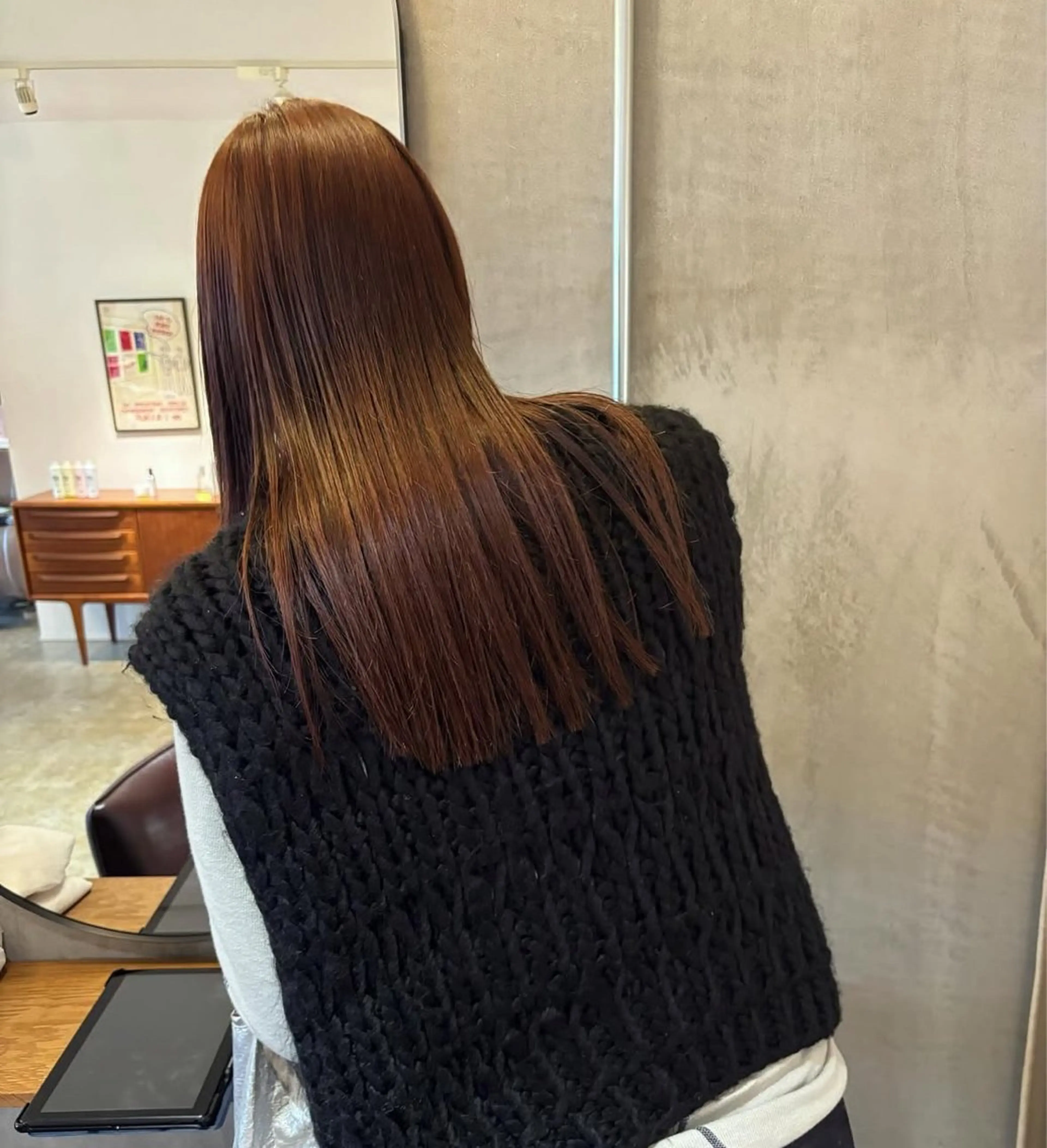 ロング カラー オレンジ 松崎 めいのヘアスタイル