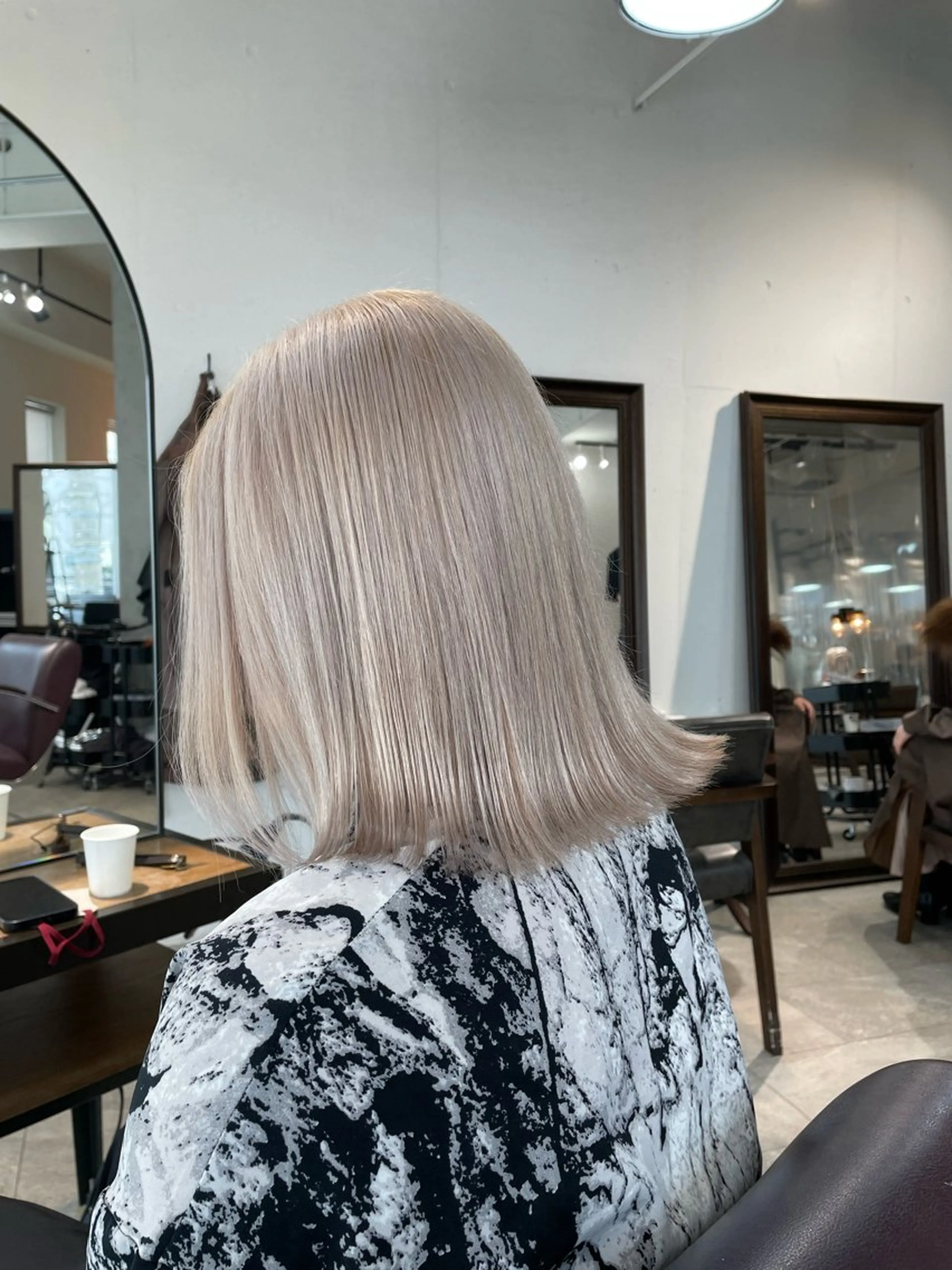 セミロング カラー パーマ ヘアアレンジ メンズ ブリーチカラー🤍 颯馬🐈‍⬛のヘアスタイル