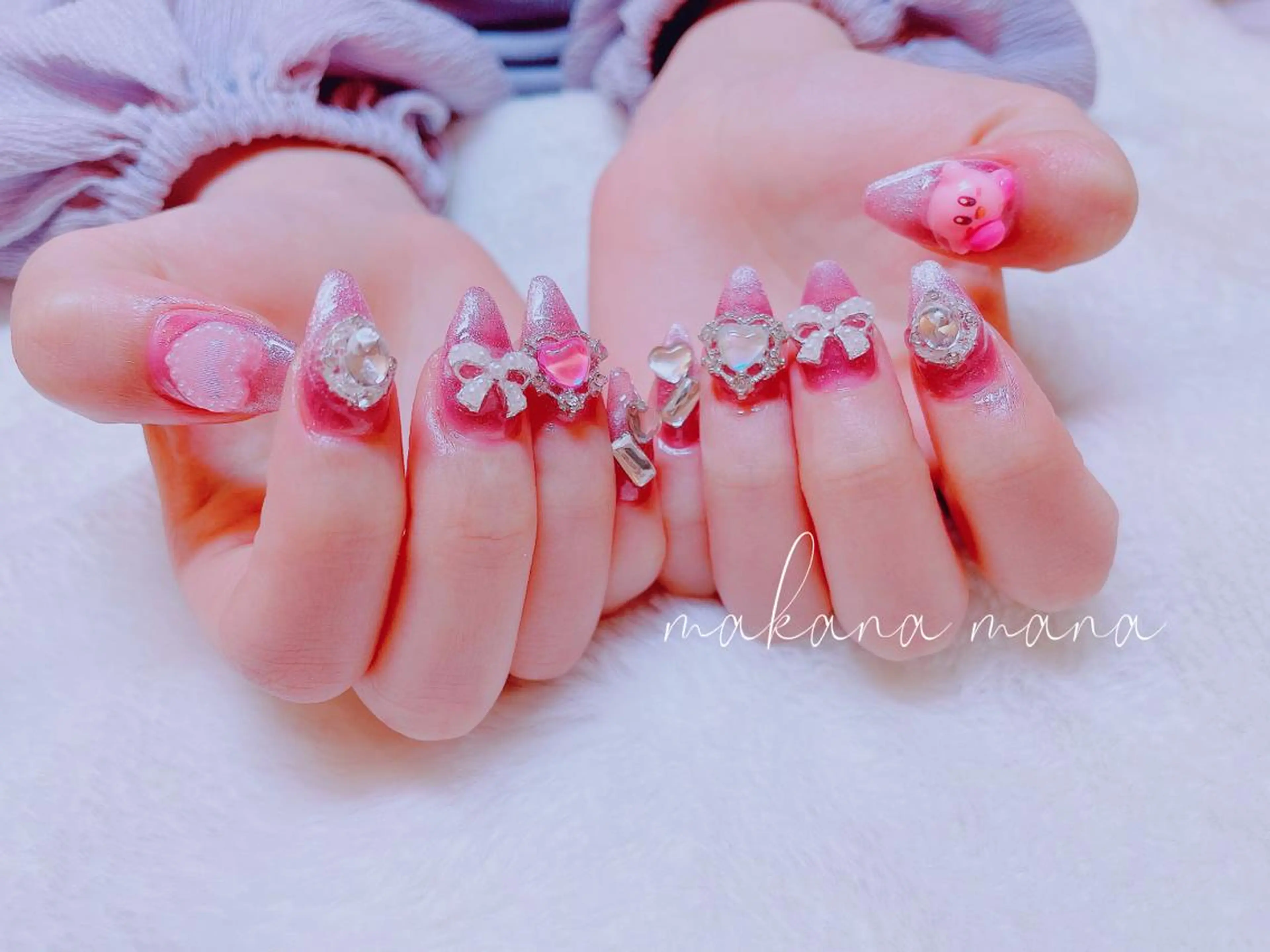 有料パーツ10個/ストーン20個まで/ベタ塗りorラメグラ1色の写真