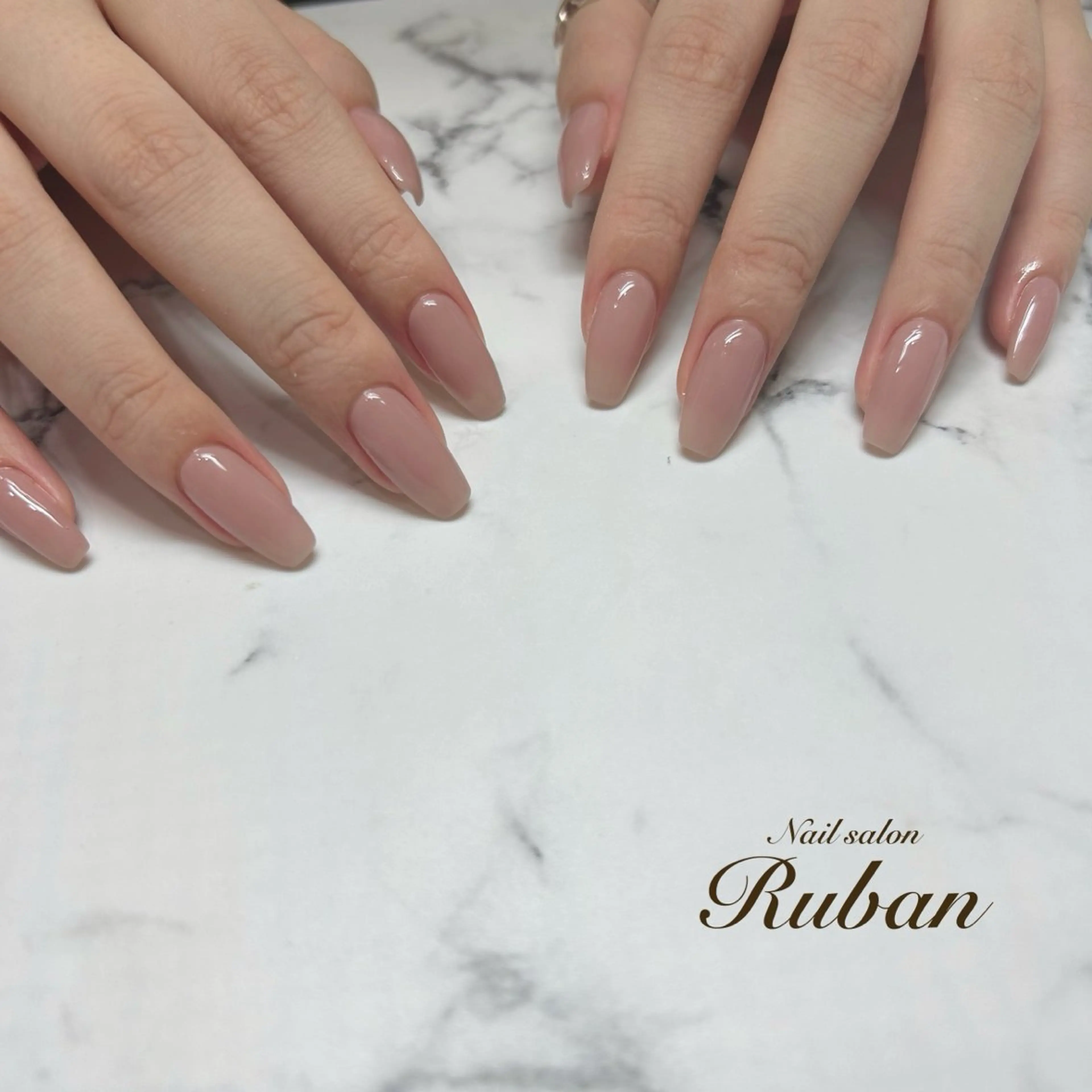 ネイル 長さ出し ロングネイル ワンカラーネイル Nail salon Rubanのネイルデザイン