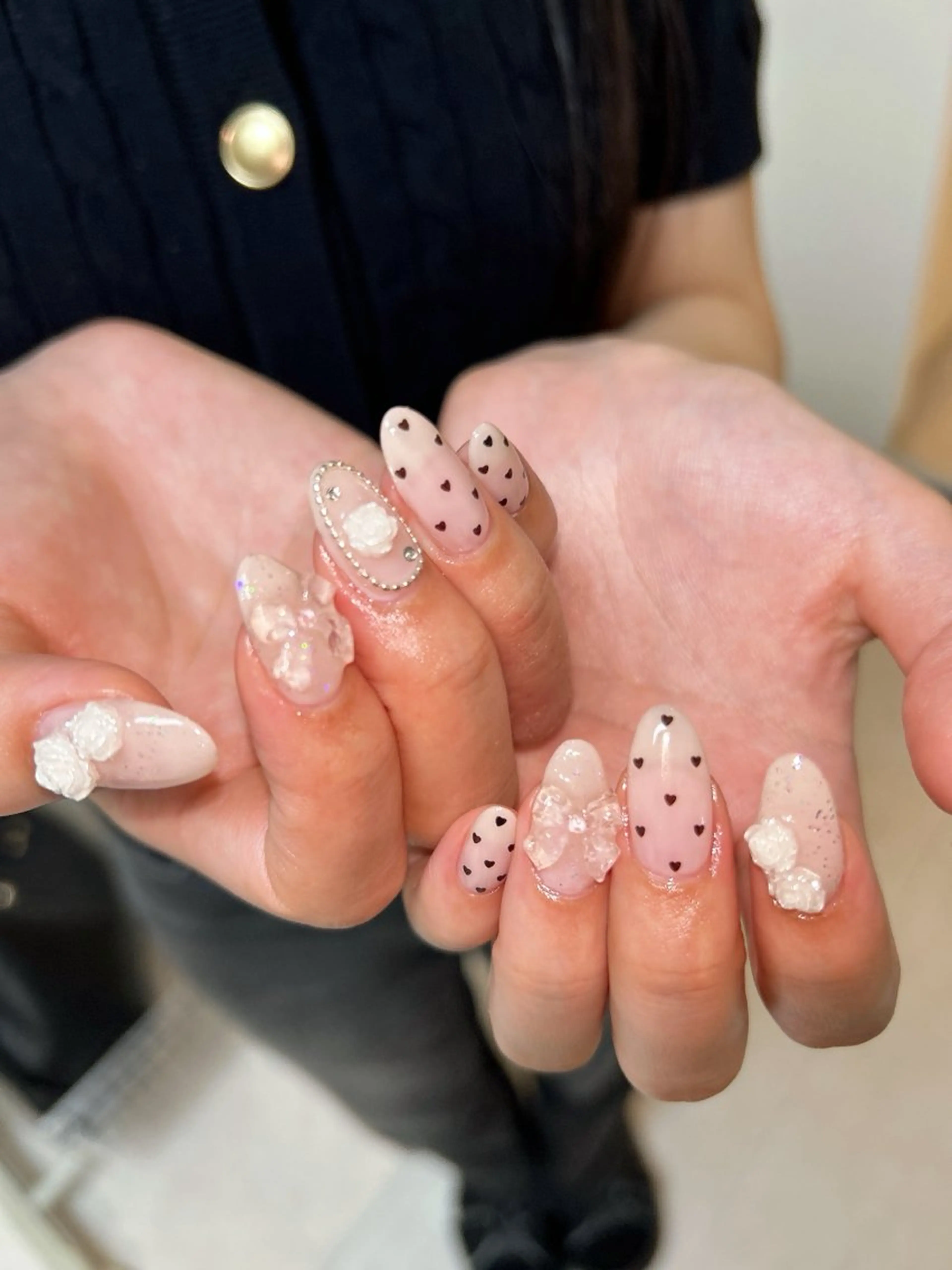 ネイル キラキラネイル ハンドネイル ten nail salon　かえでのネイルデザイン