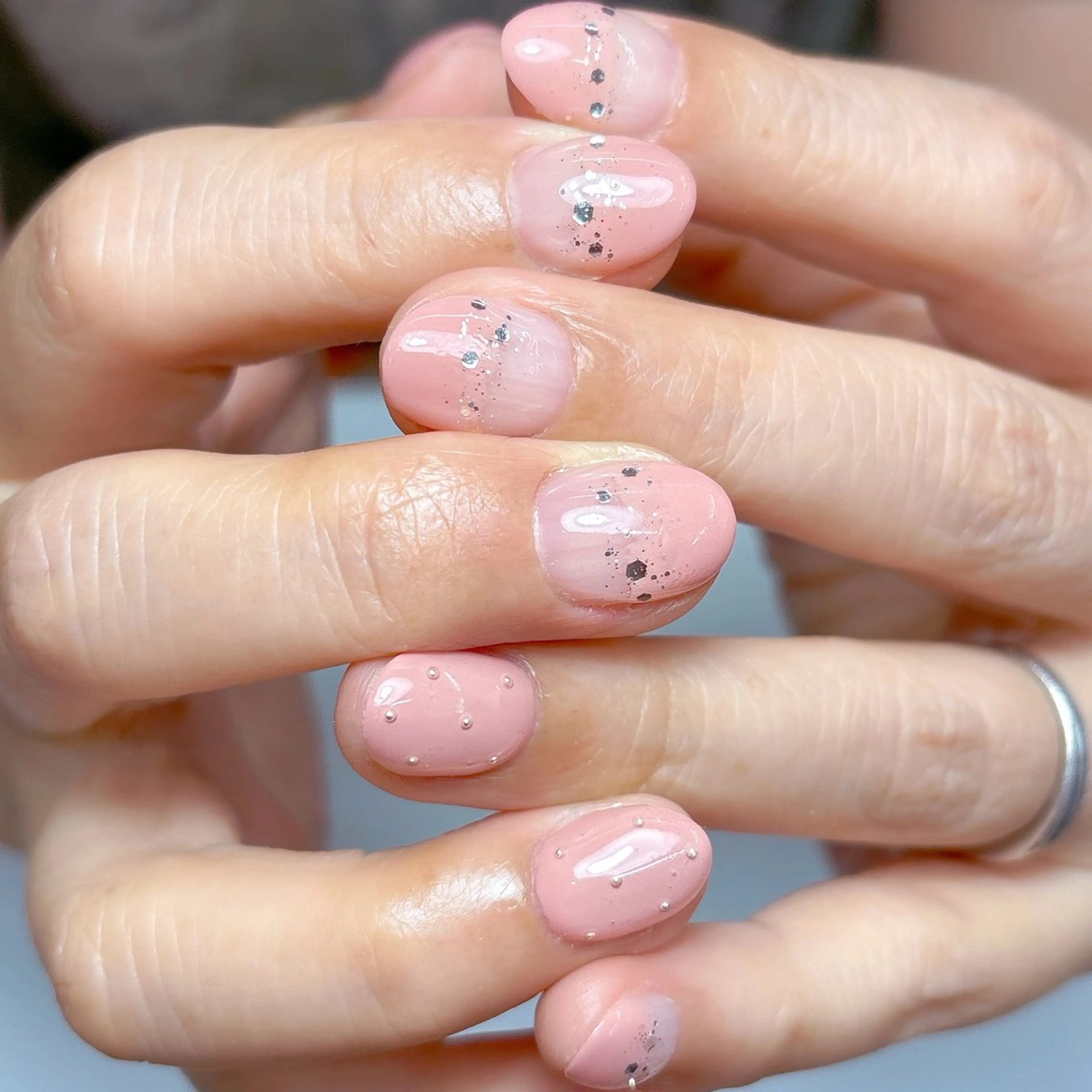 ネイル ピンク ピンクベージュ シンプルネイル 西荻窪ネイルサロン miaのネイルデザイン