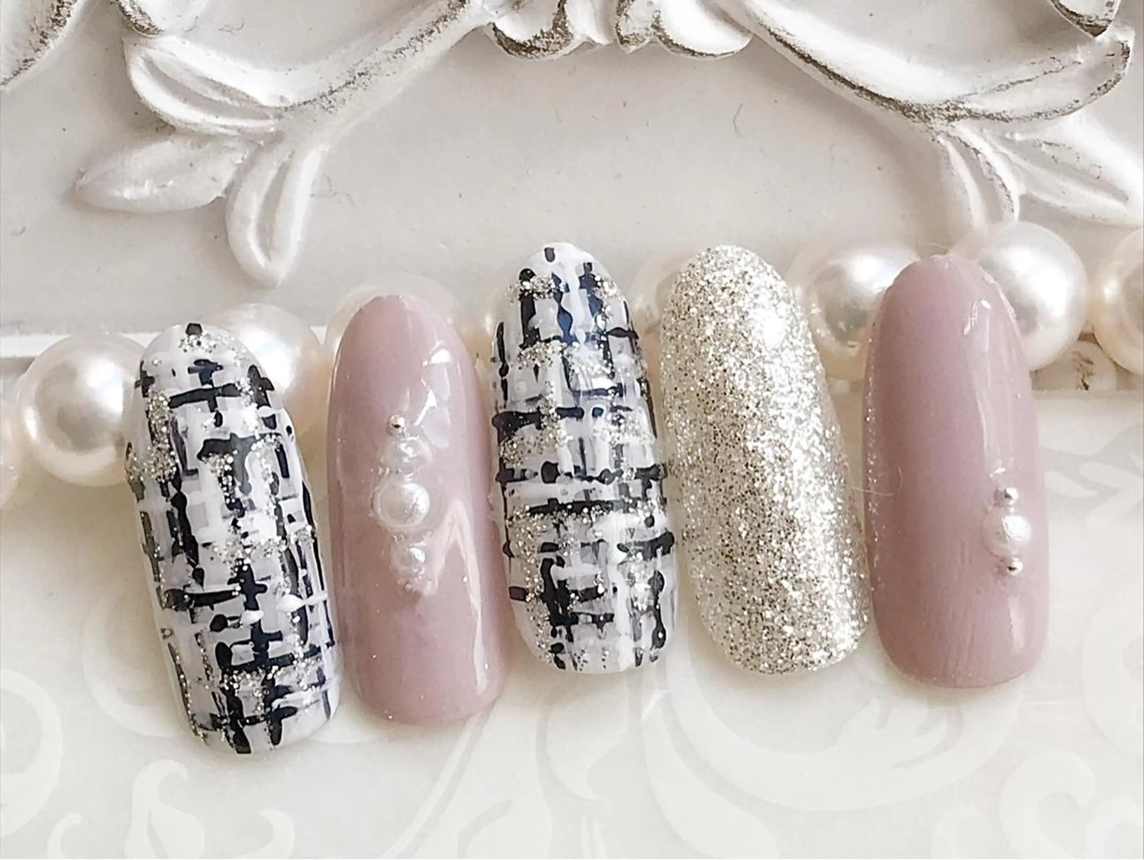 ネイル ツイードネイル Satomi  のネイルデザイン