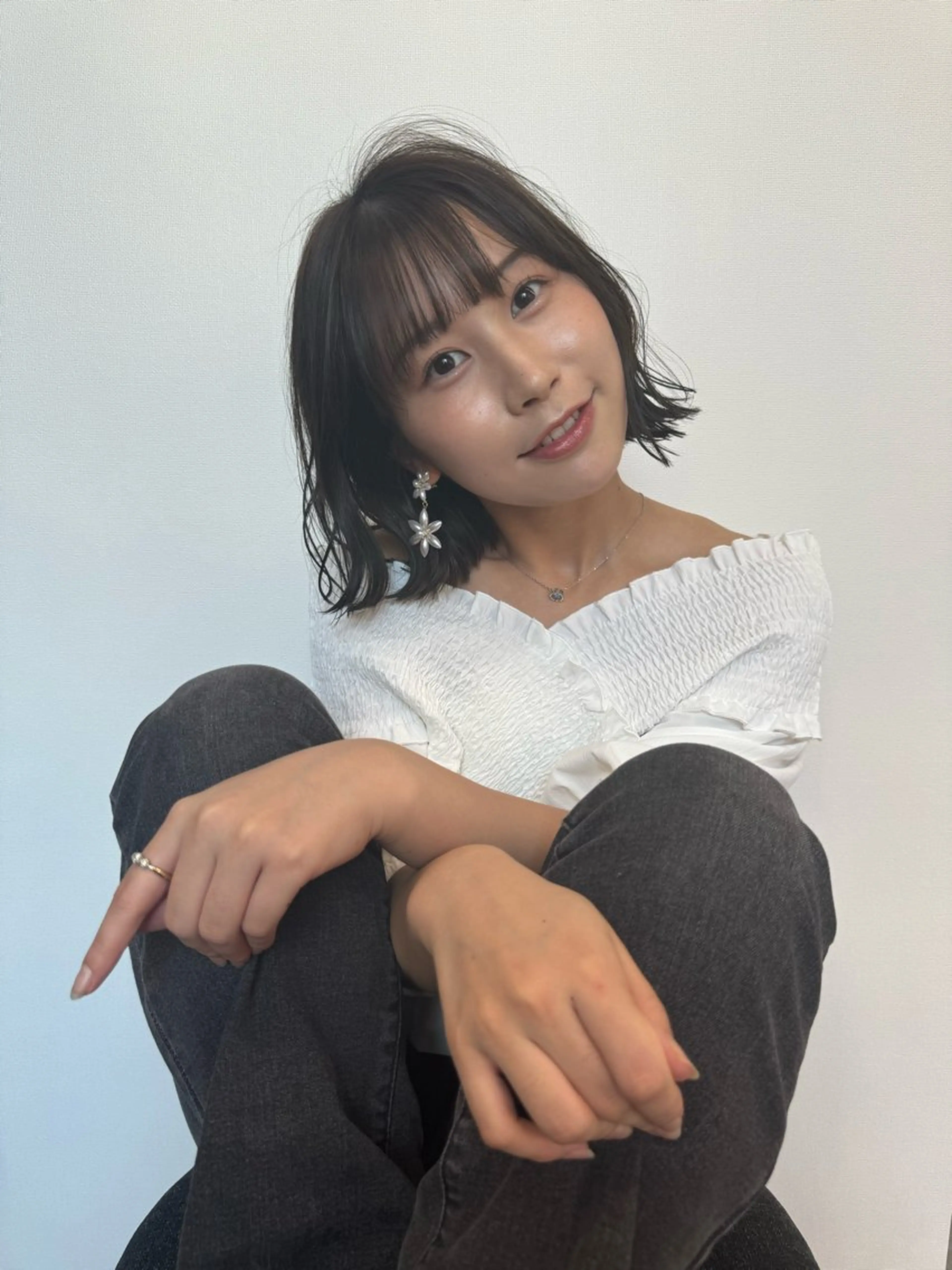 ミディアム カット ヘアカラー トリートメント 🫧ボブ／縮毛矯正／ 韓国／ゆーな🫧のヘアスタイル