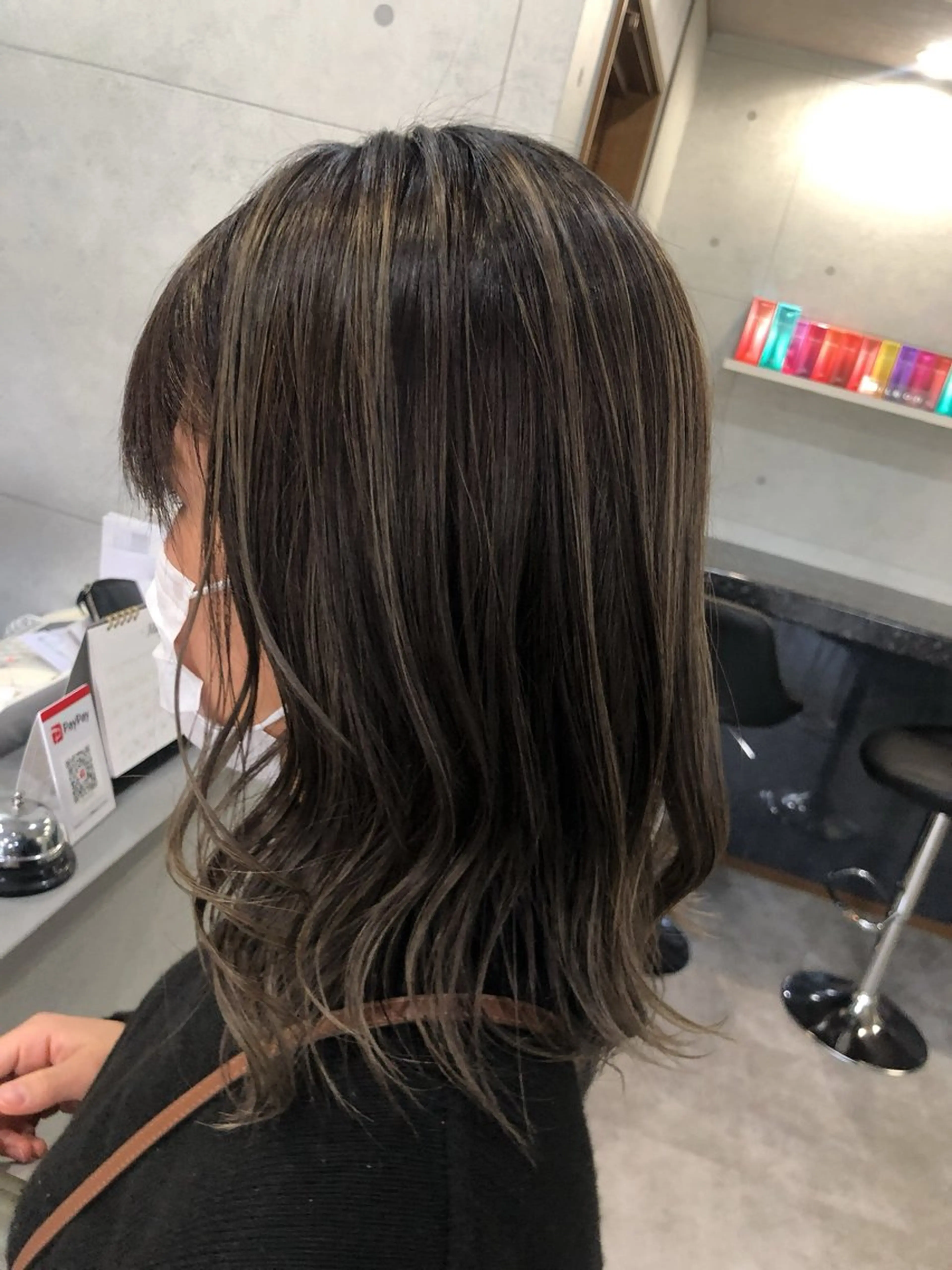 セミロング ショートボブ ボブ ハイライト 髪質改善 レイヤーカット カット ヘアカラー REVE美容室 REVEマツエクのヘアスタイル
