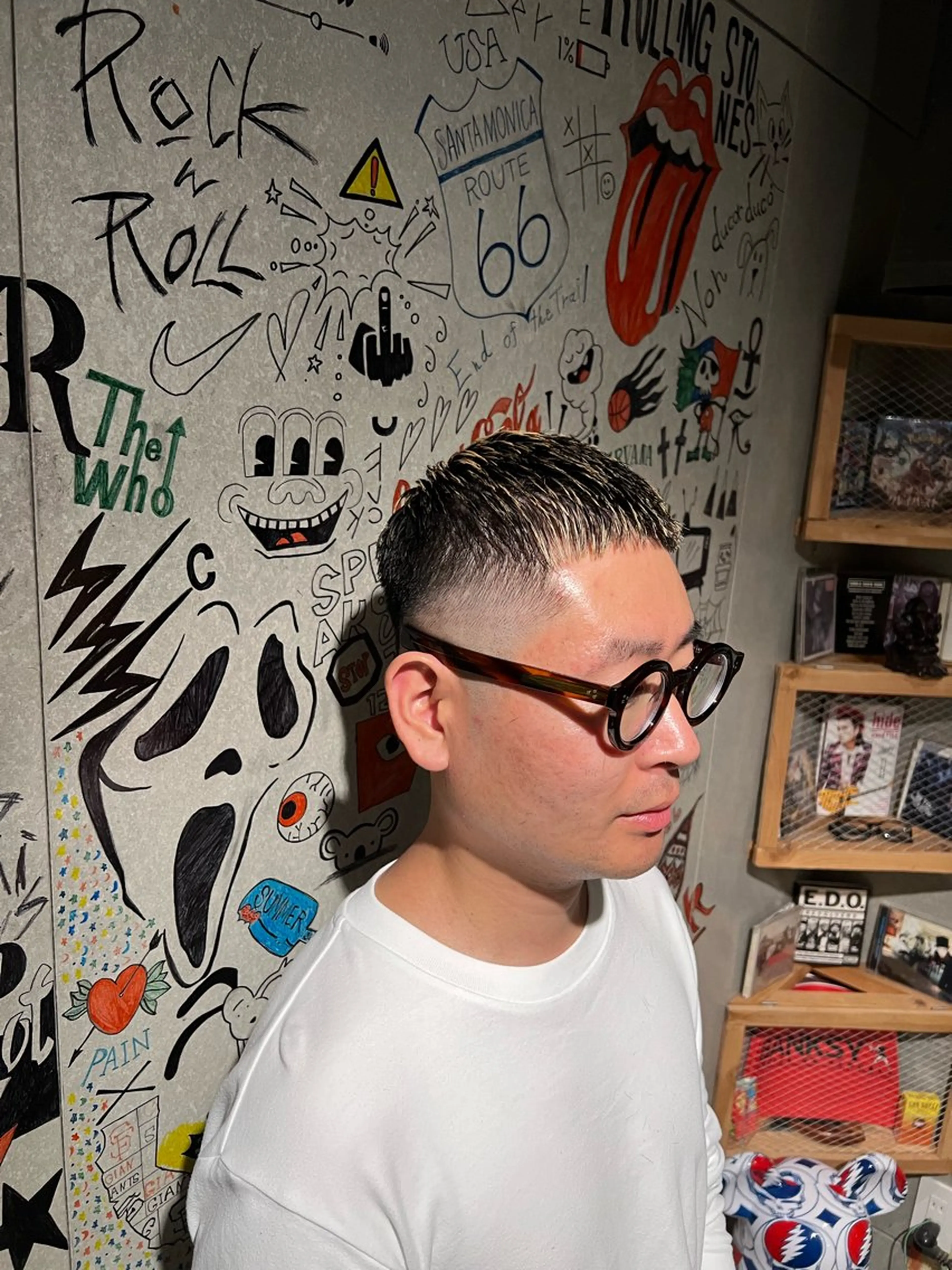 ショート メンズ フェードカット スキンフェード 江口 沙良のヘアスタイル