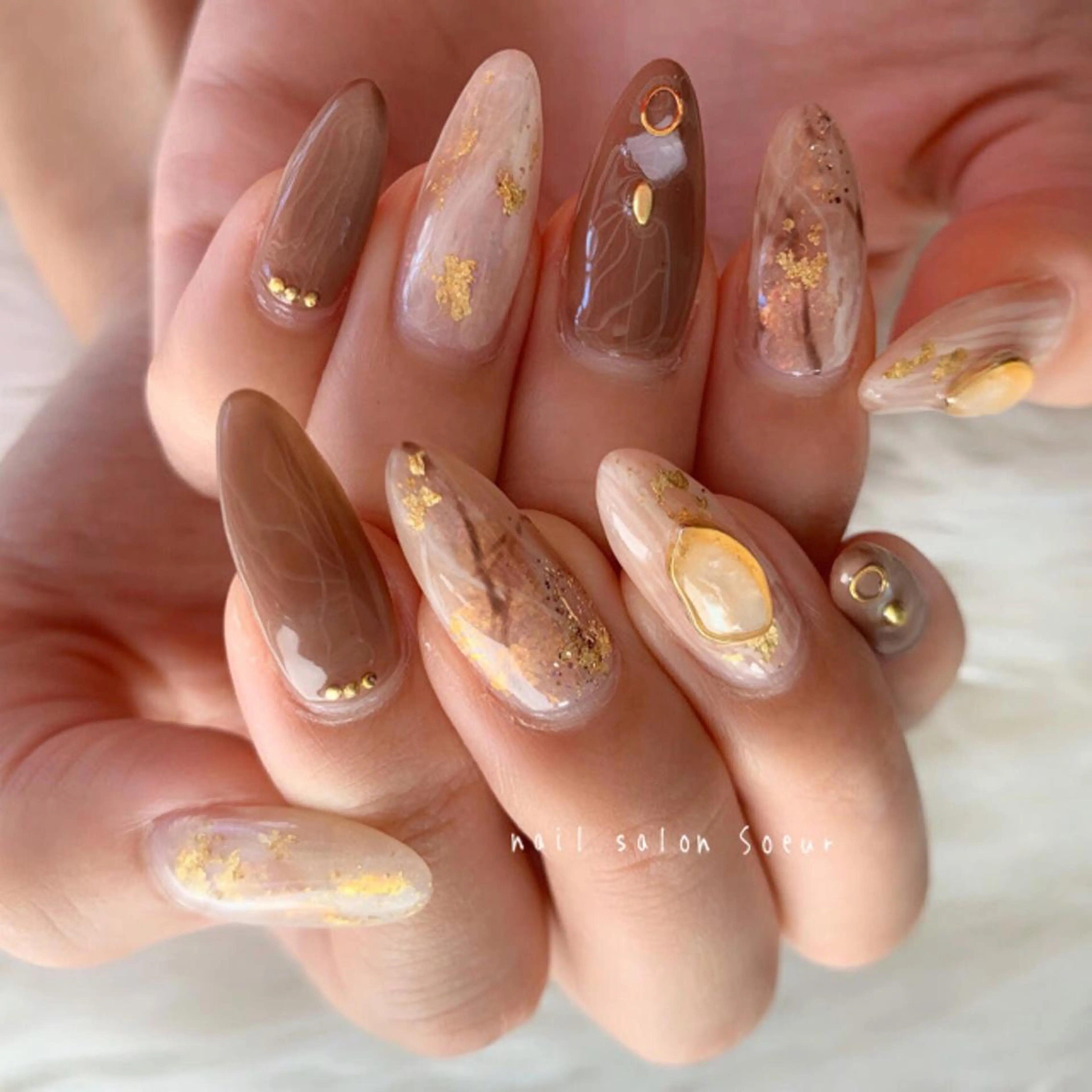 ネイル アートネイル 長さ出し ジェルネイル マットネイル ミラーネイル ハンドネイル nail salon Soeurのネイルデザイン