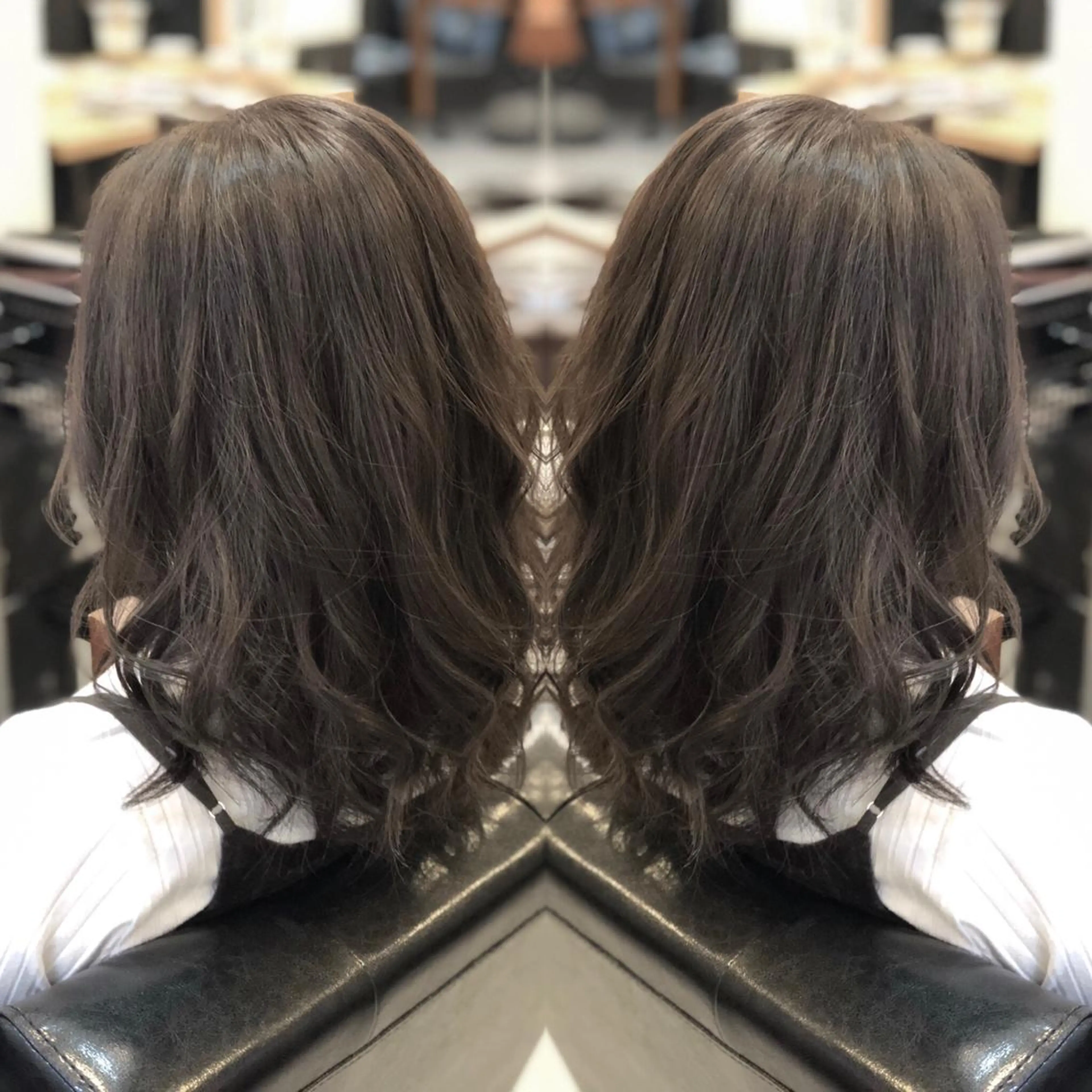 ミディアム カラー パーマ ヘアアレンジ アッシュ 透明感カラー イルミナカラー 美髪矯正 🌈髪質改善 山下のヘアスタイル