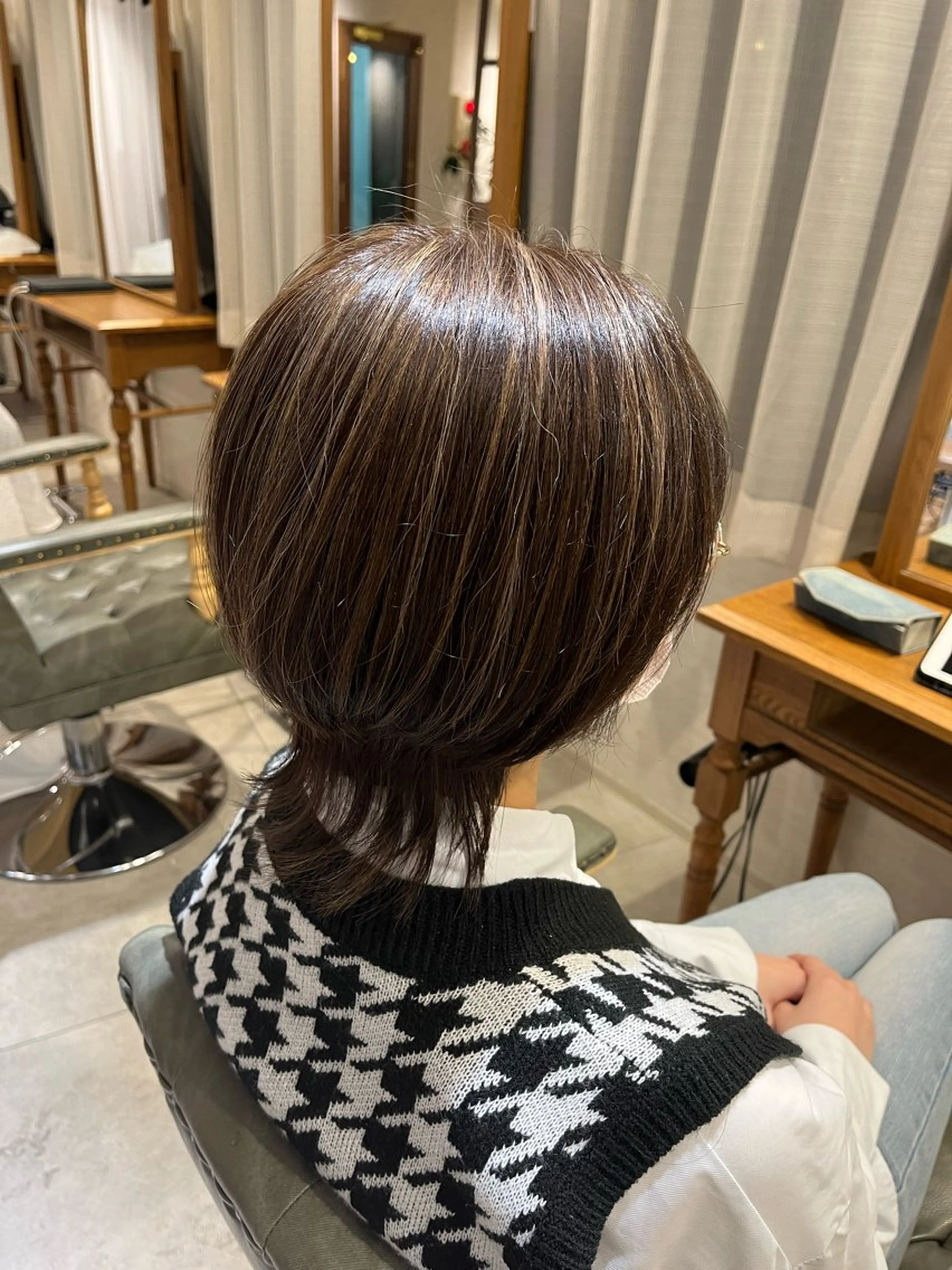 ショート ハイライト レイヤーカット 中川 花織のヘアスタイル