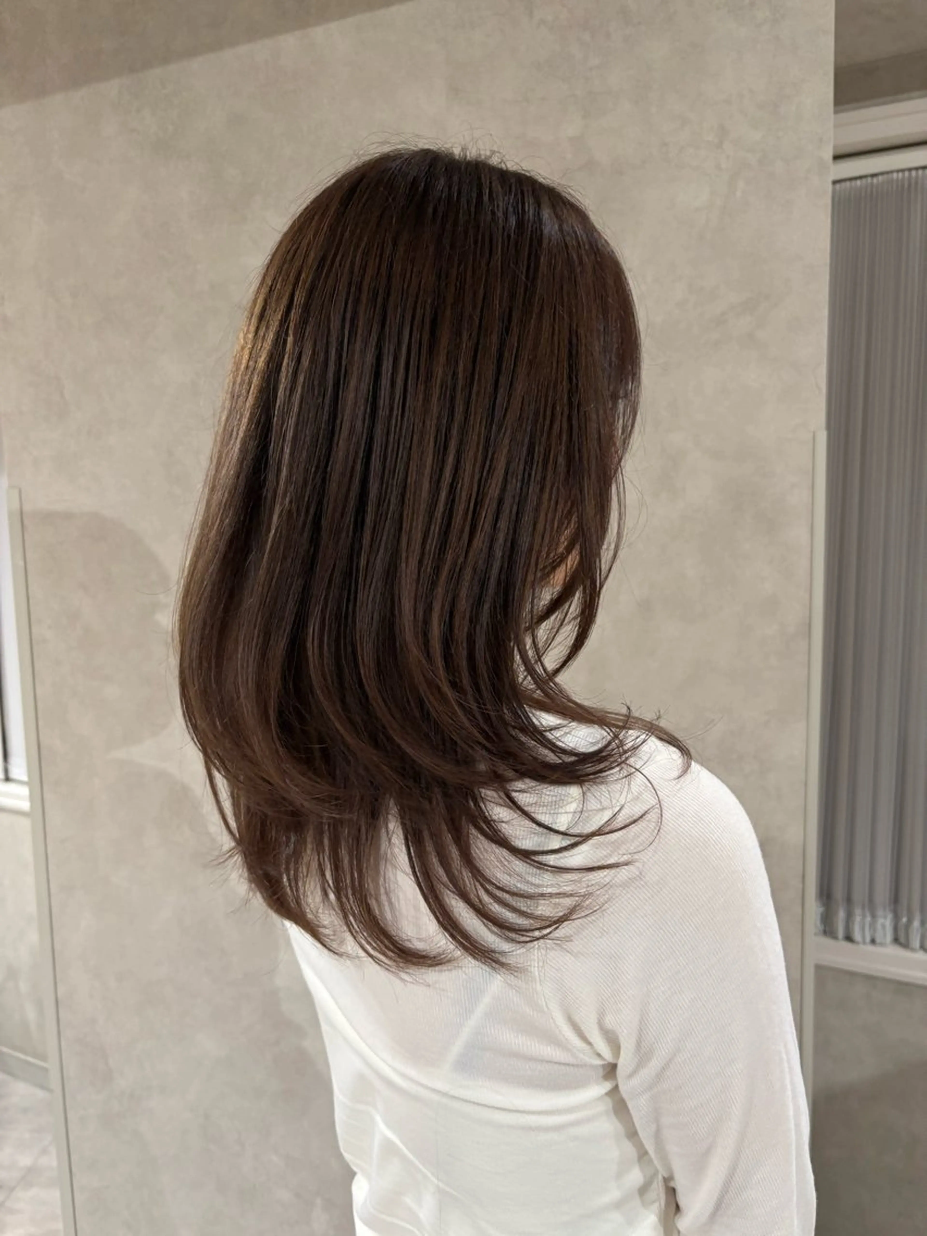 セミロング ヘアカラー 透明感カラー/海外風 レイヤー/mao🗽のヘアスタイル