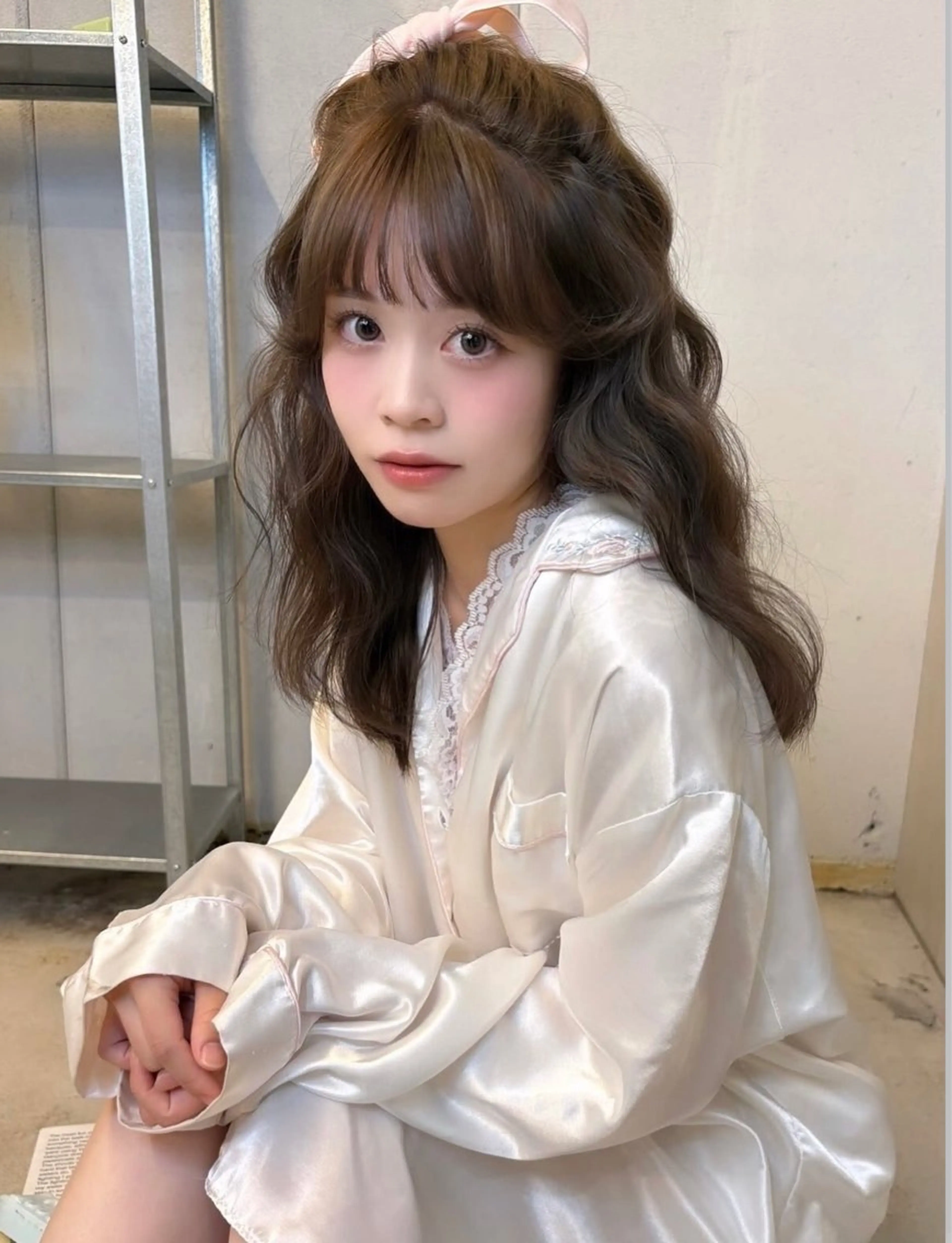 セミロング カラー ブリーチ 透明感カラー ダブルカラー ブリーチなしカラー fev  hair shopのヘアスタイル