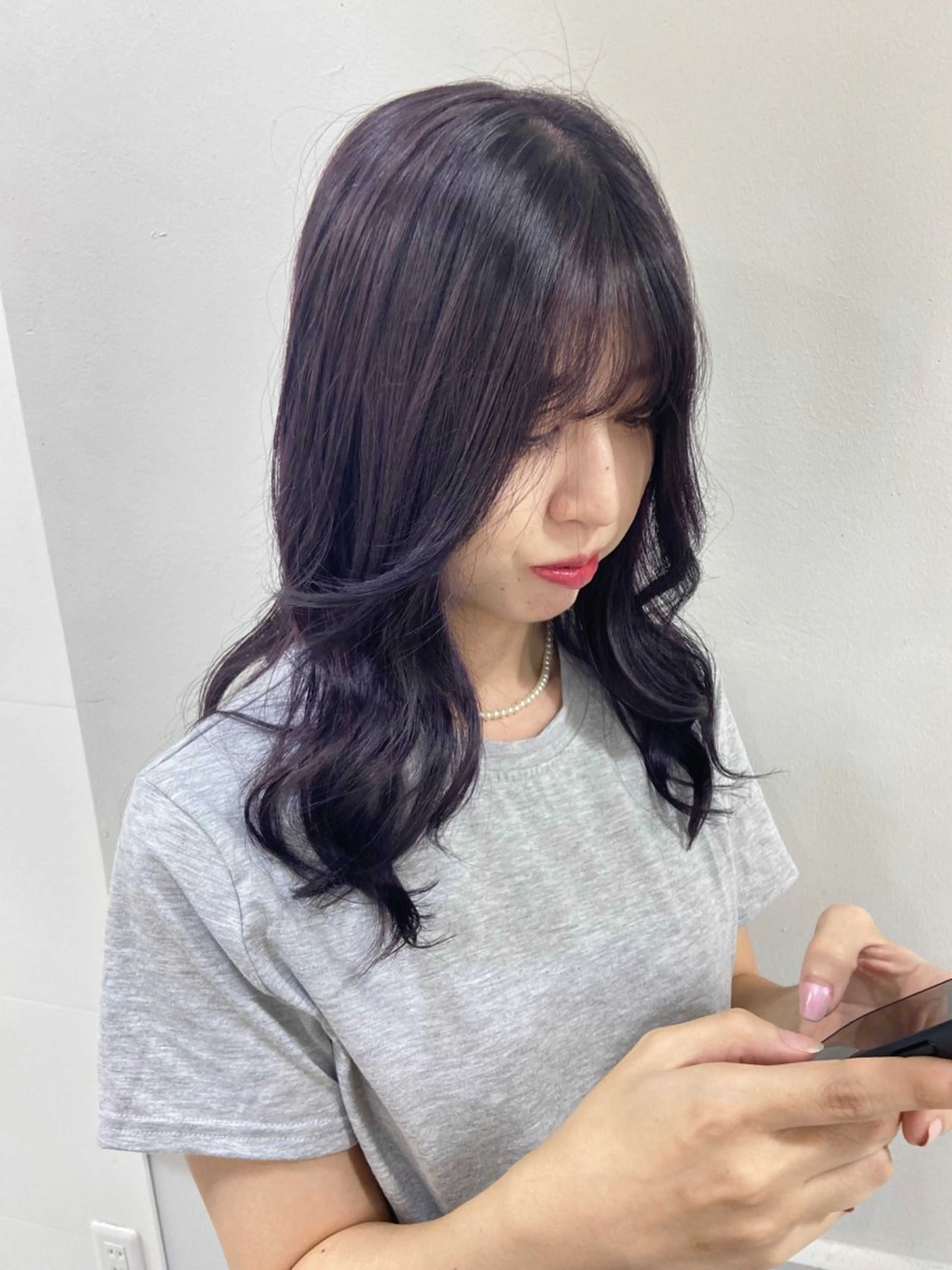 セミロング カラー ブリーチ 透明感カラー デザインカラー ラベンダーカラー カット ヘアカラー トリートメント 🫧🎀SARA/ ブリーチ/金山💓のヘアスタイル