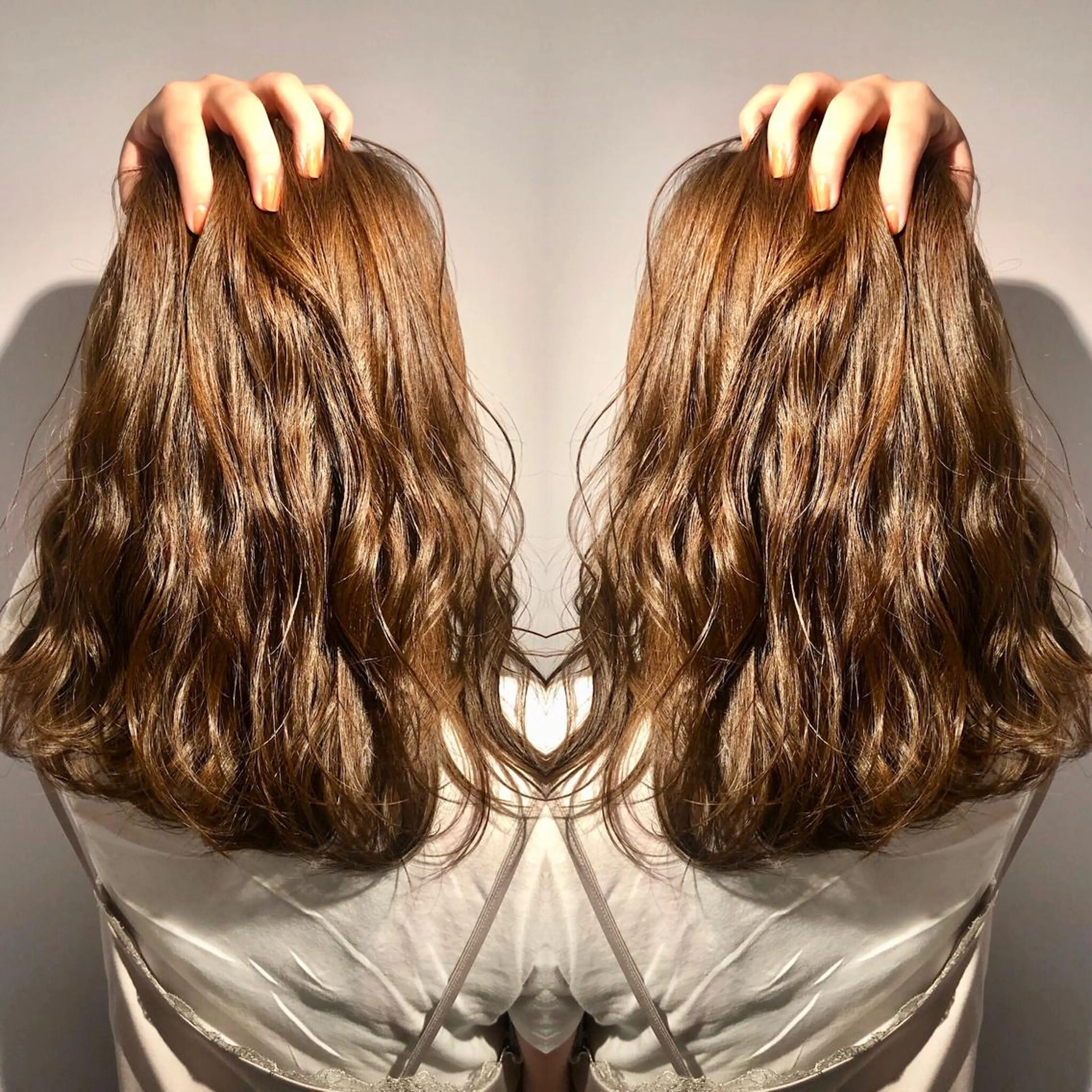 セミロング カラー ♡美髪•艶髪♡砂川 なつきのヘアスタイル