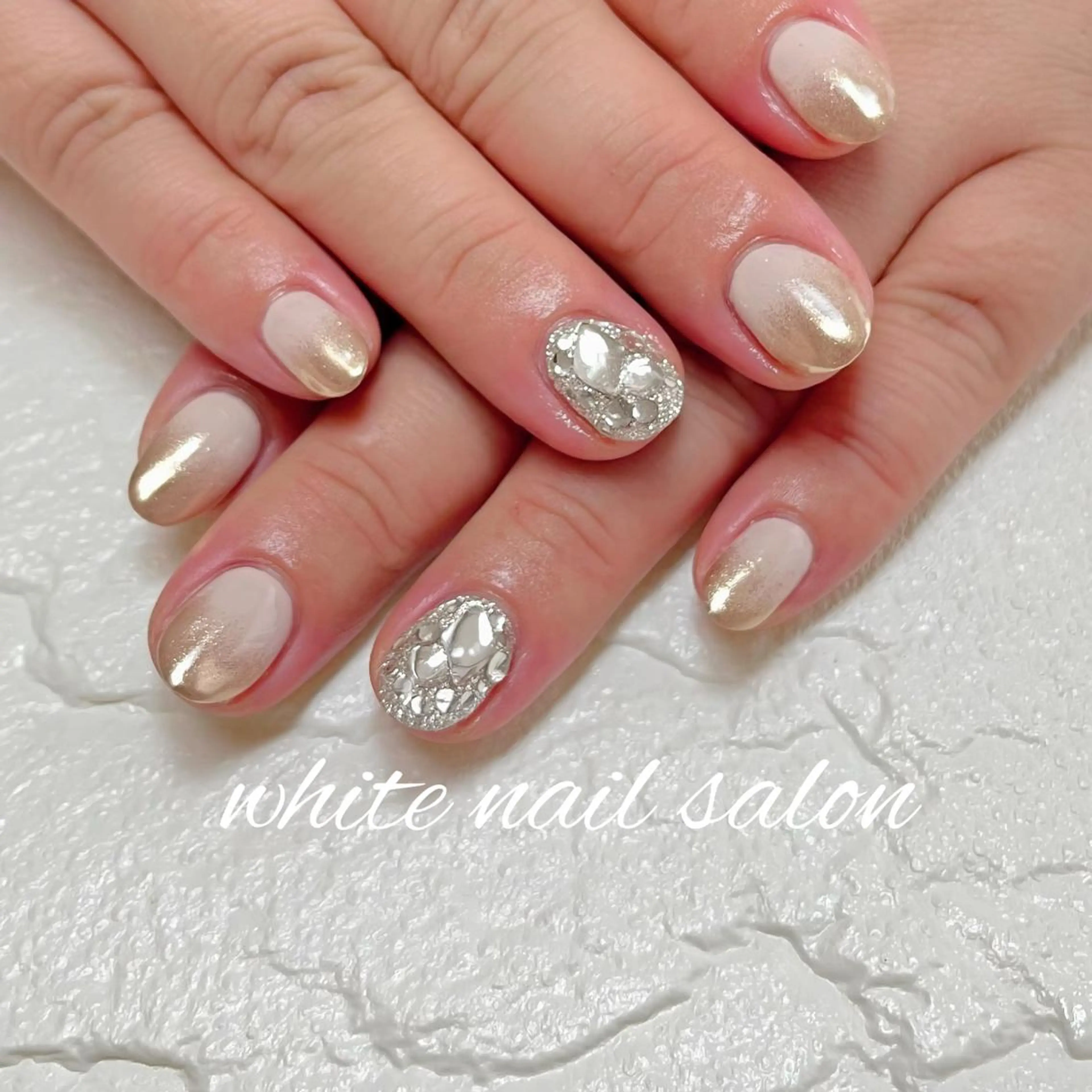 ネイル フットネイル ジェルネイル ハードジェル ラメ(グリッター) 持ち込み ハンドネイル white nail salonのネイルデザイン